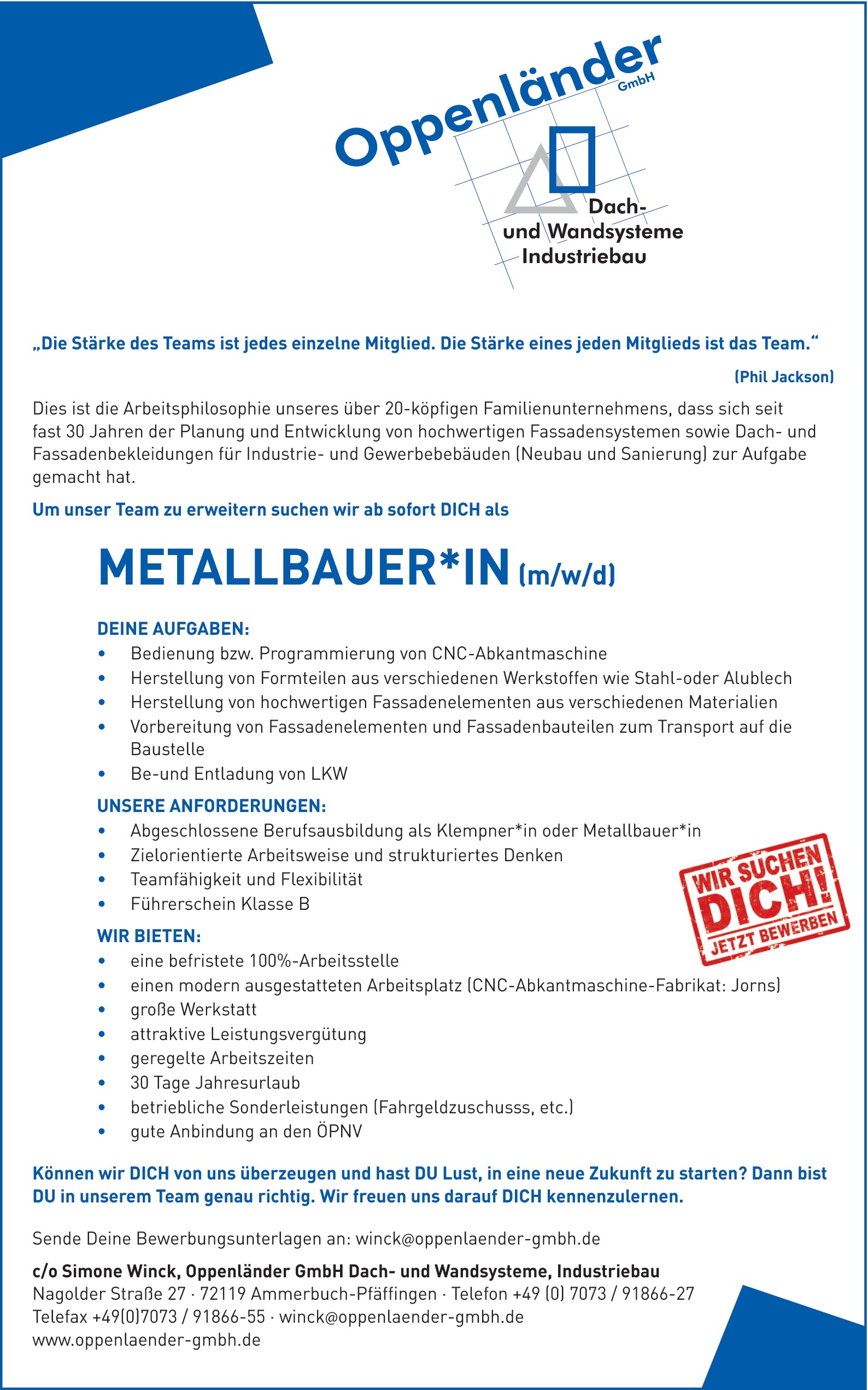 Metallbauer / Schlosser m/w/d