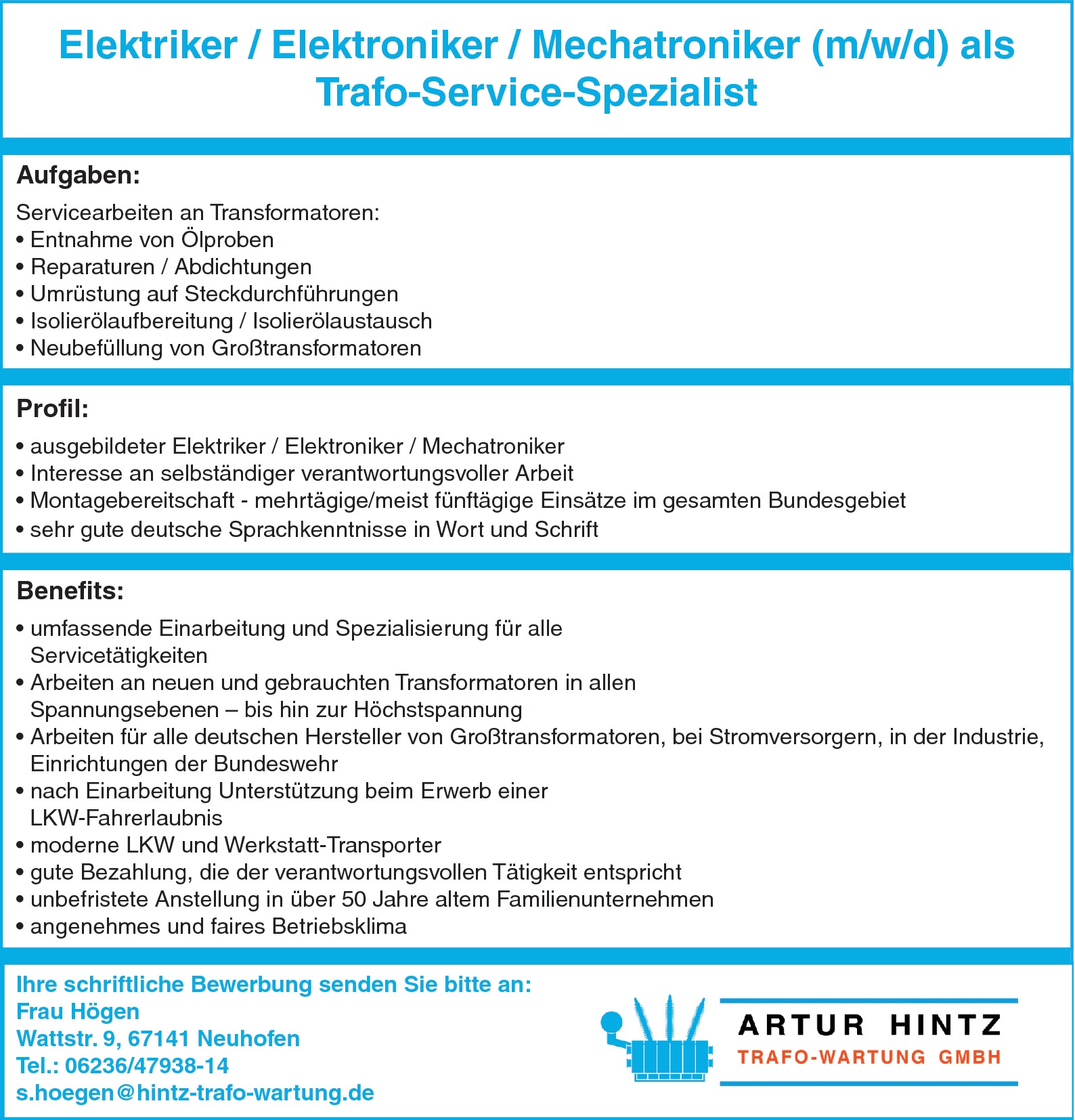 Elektroniker m/w/d