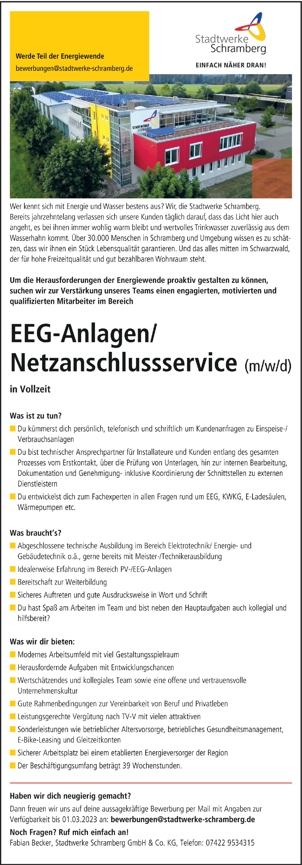 Elektrotechniker Energie- und Gebäudetechnik m/w/d