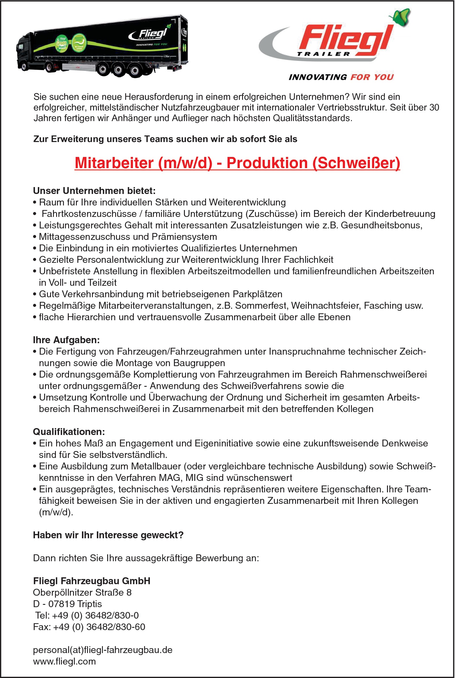 Produktionsmitarbeiter Schweißer m/w/d