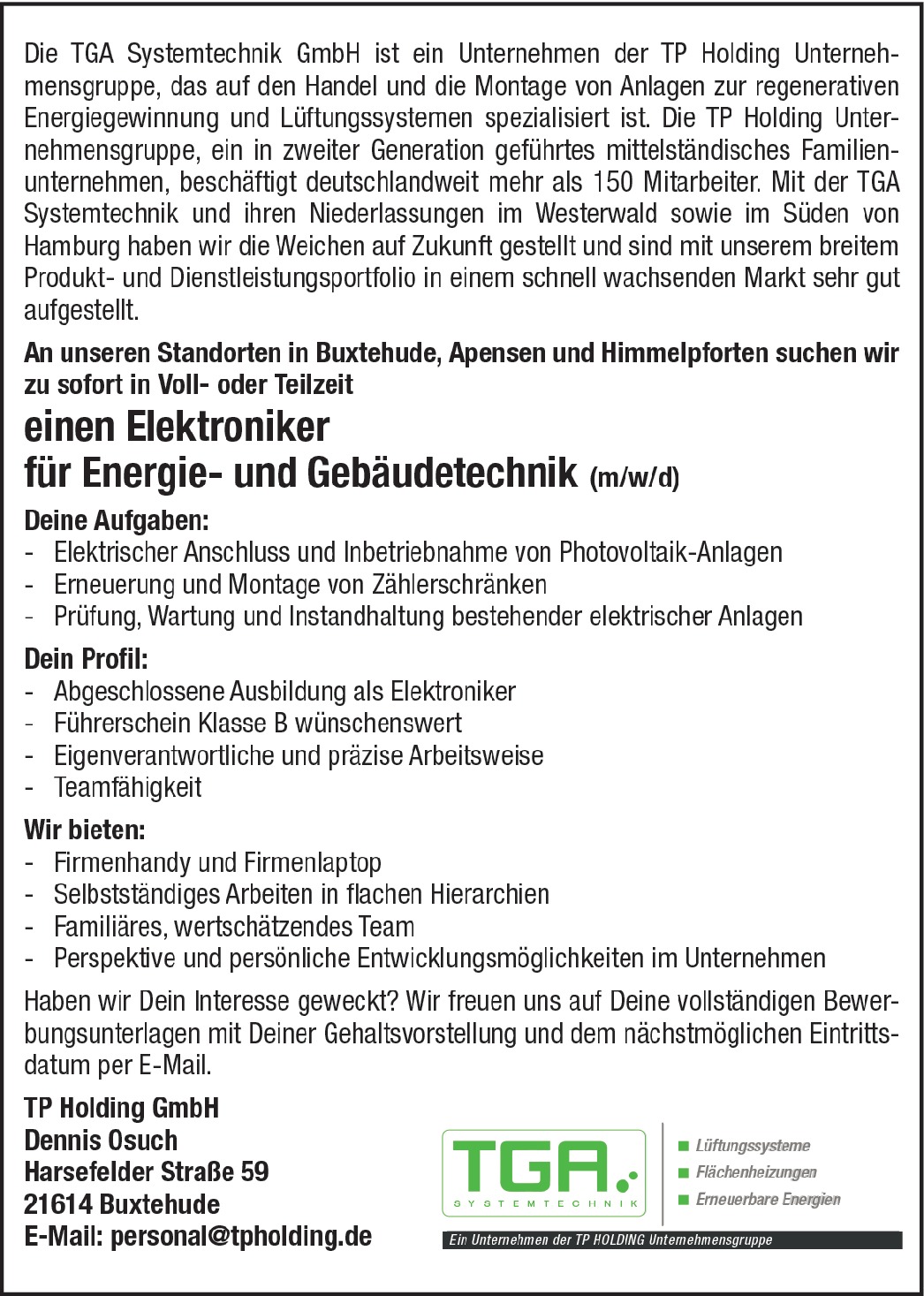 Elektroniker (m/w/d)