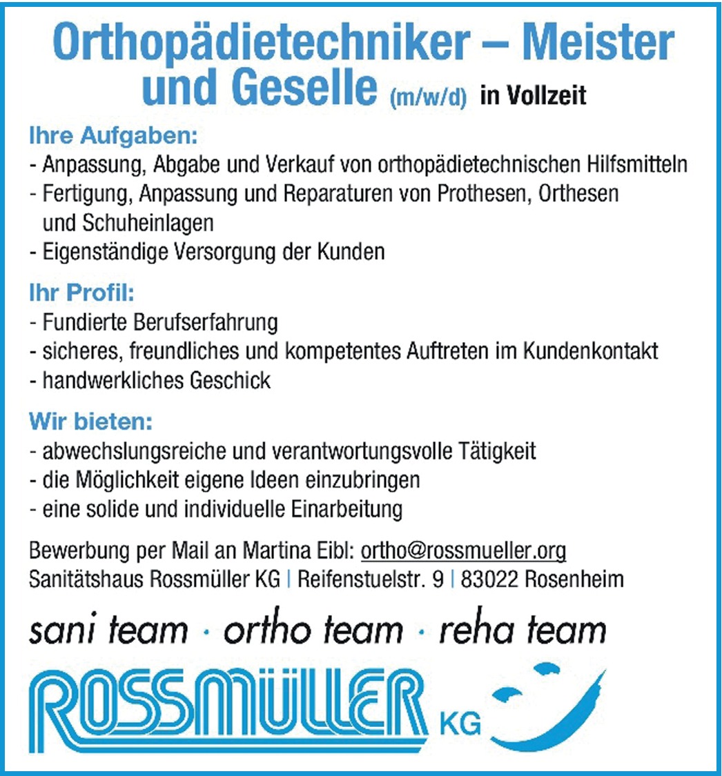 Orthopädietechnik Meister m/w/d