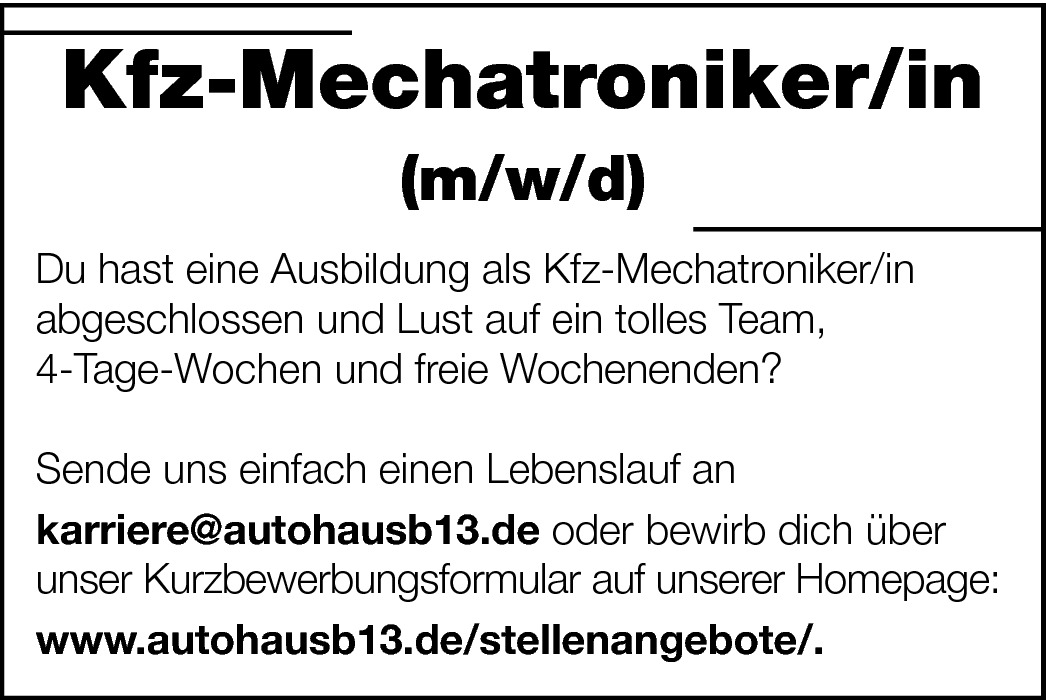KFZ-Mechatroniker m/w/d