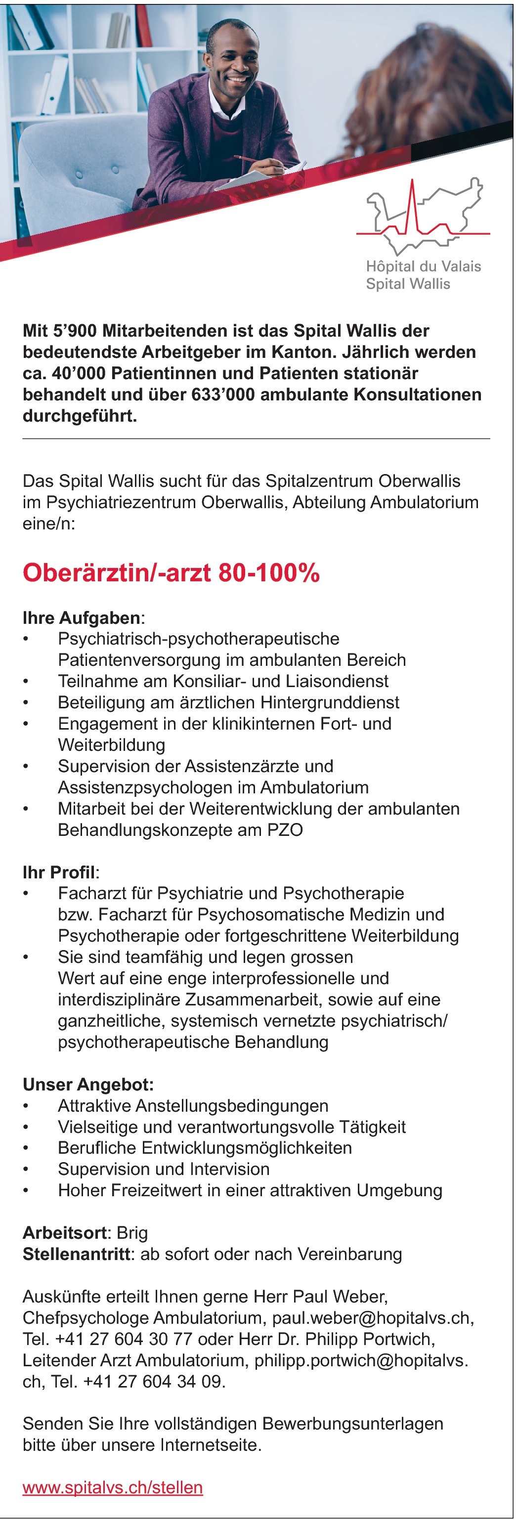 Oberarzt Psychiatrie und Psychotherapie m/w/d