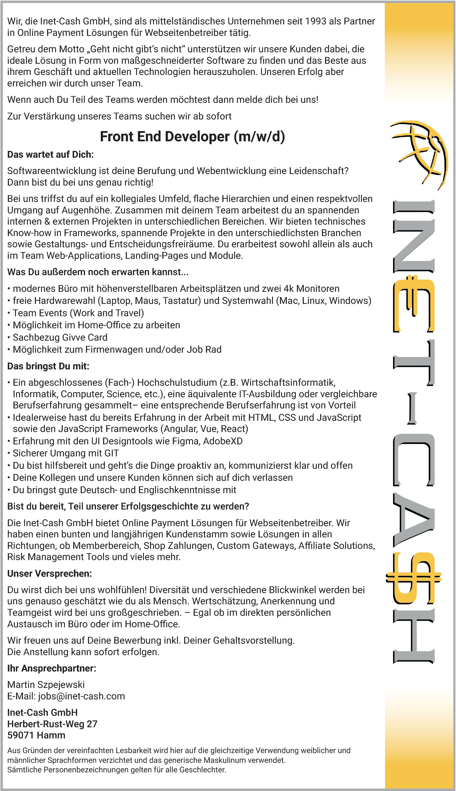 Front End Developer (m/w/d)