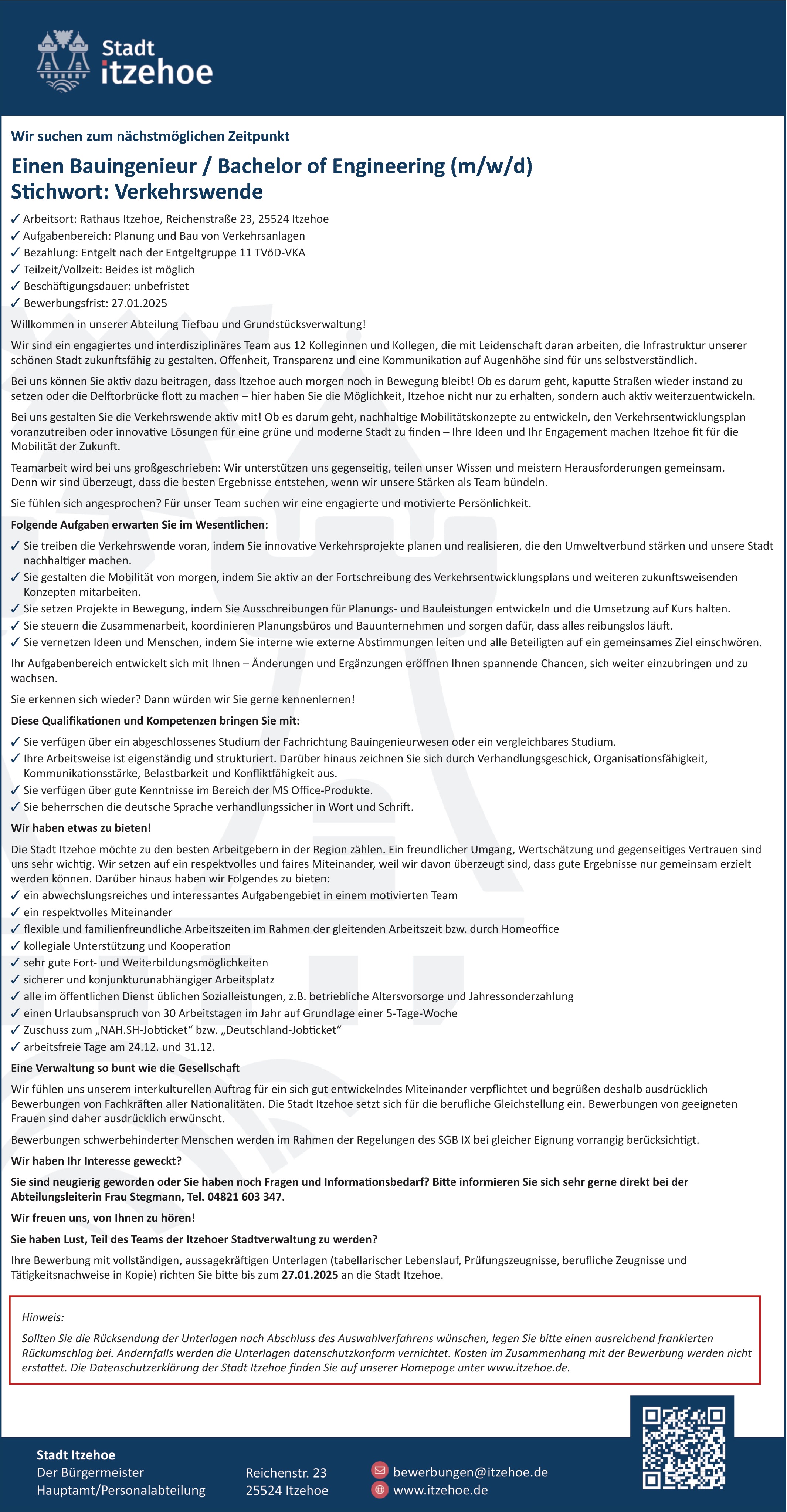 Bauingenieur Straßenbau m/w/d