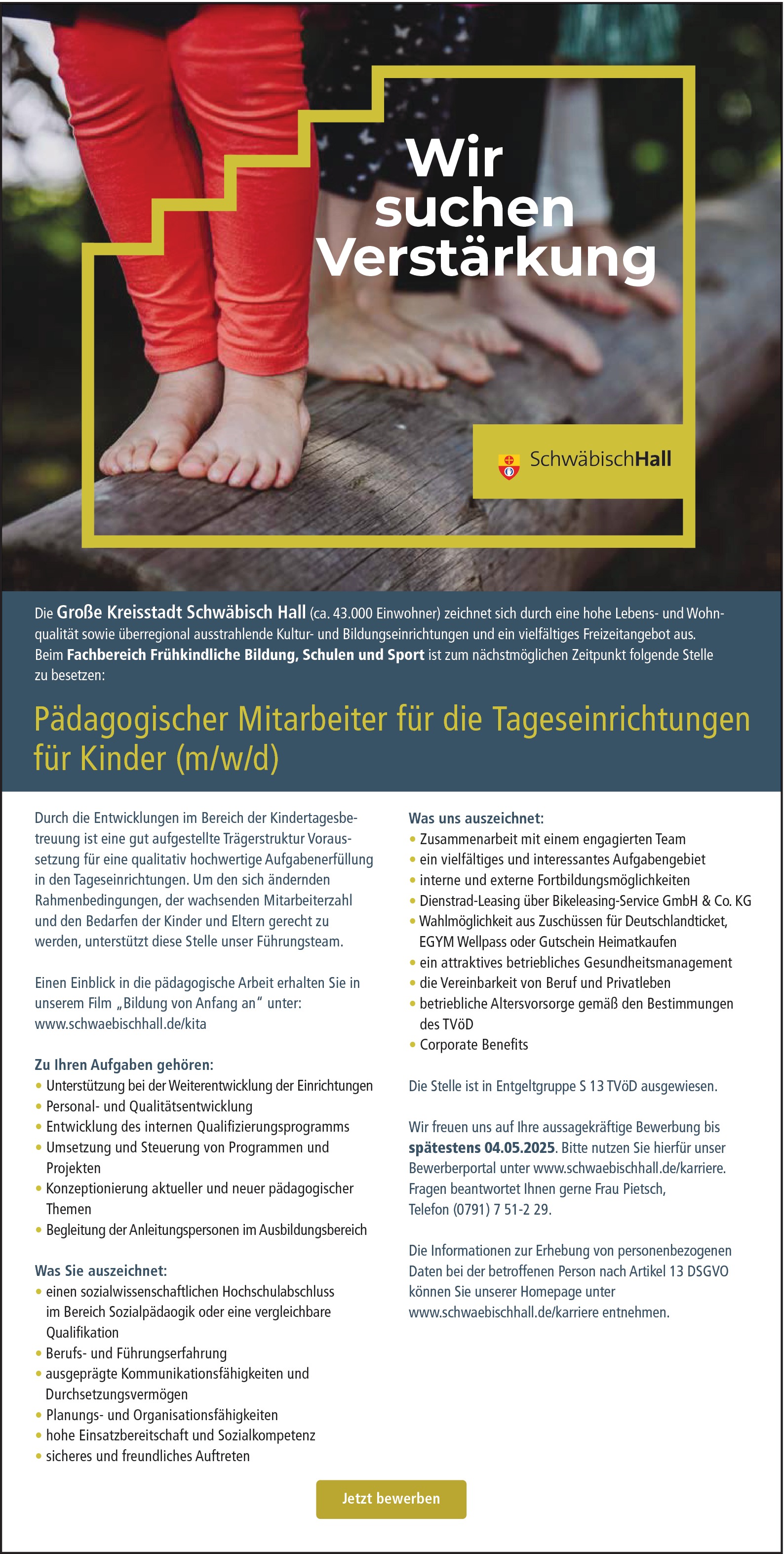 Pädagogischer Mitarbeiter / Sozialpädagoge /Sozialarbeiter (m/w/d)