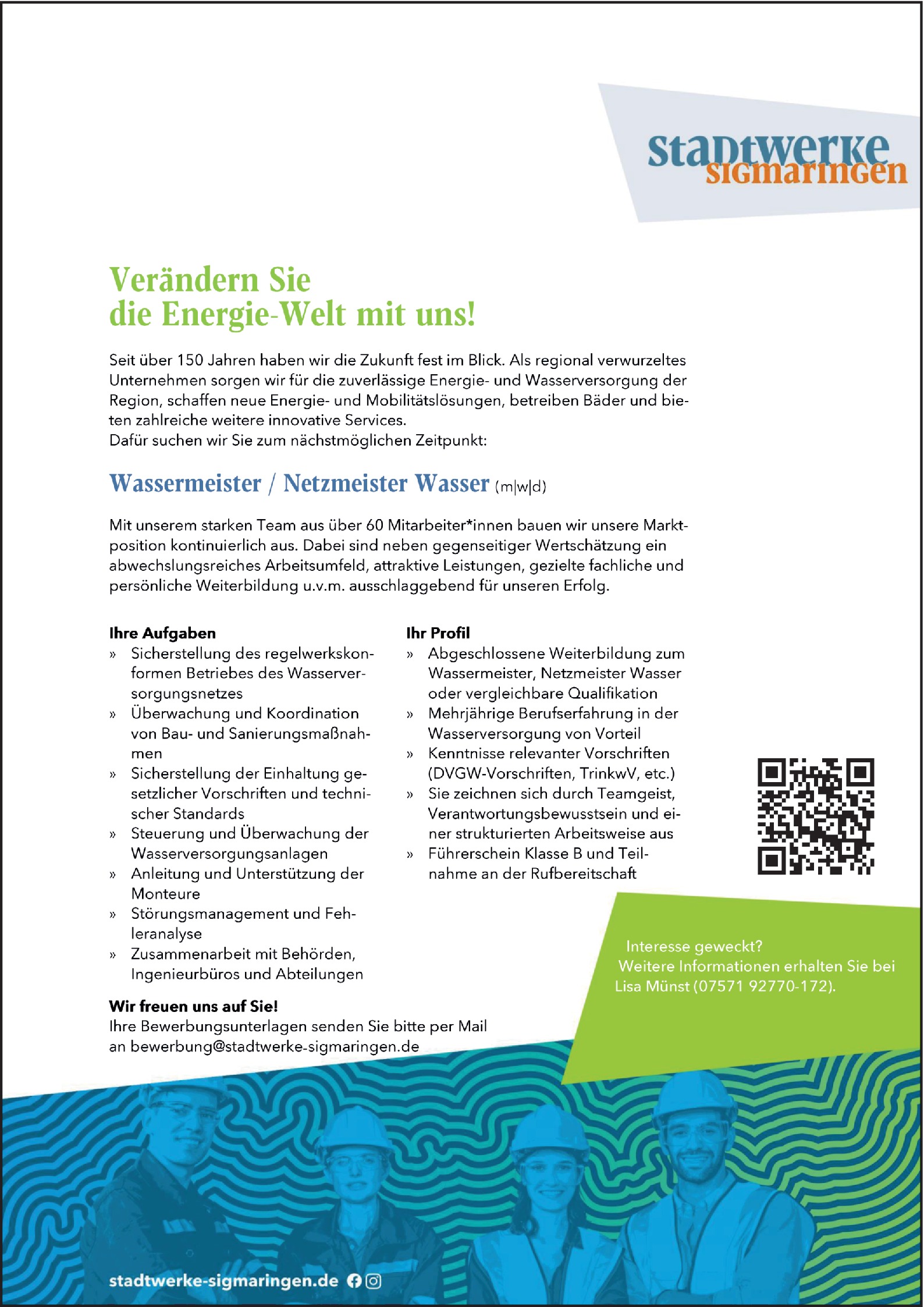 Wassermeister / Netzmeister Wasser m/w/d	