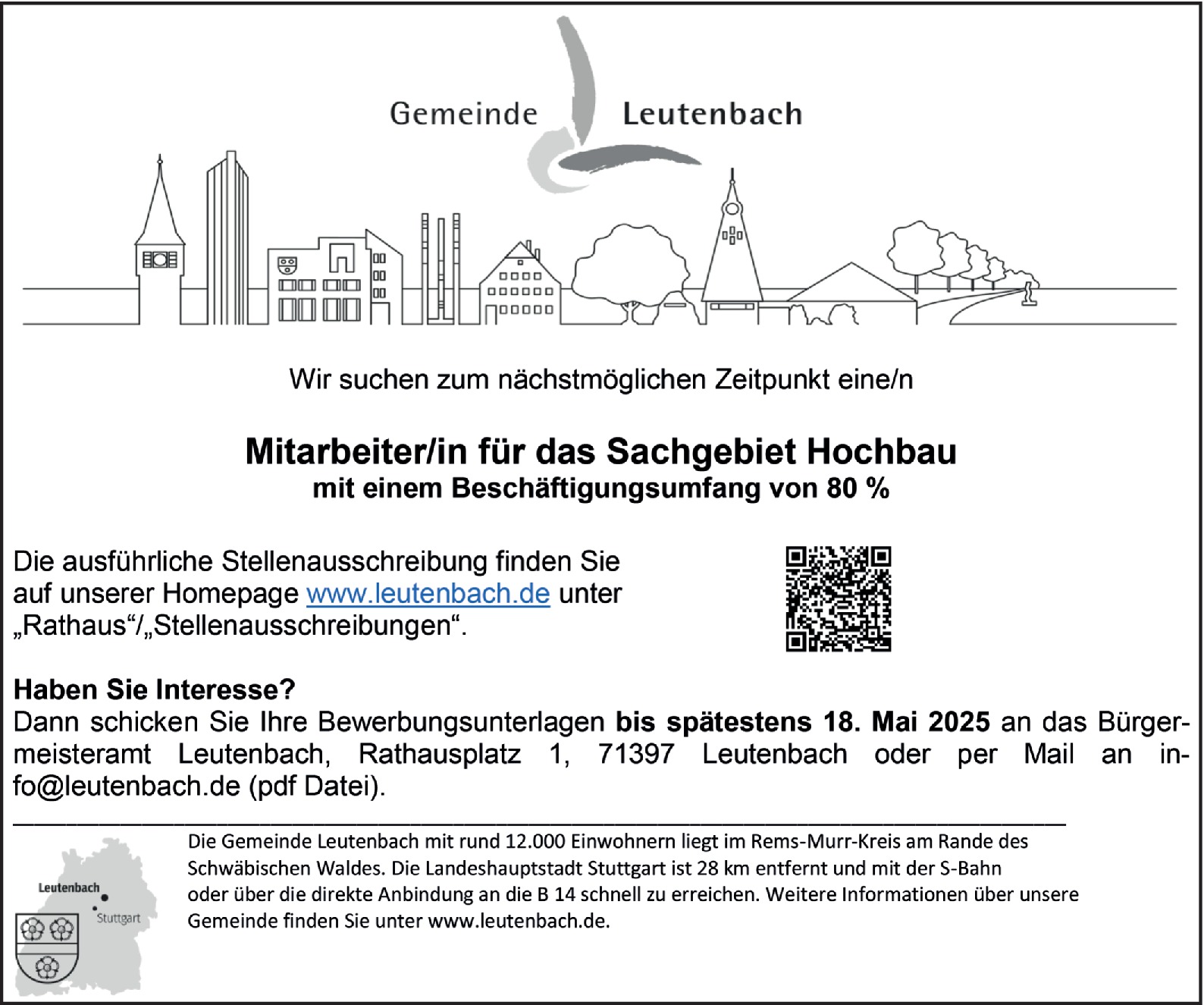 Mitarbeiter/in für das Sachgebiet Hochbau