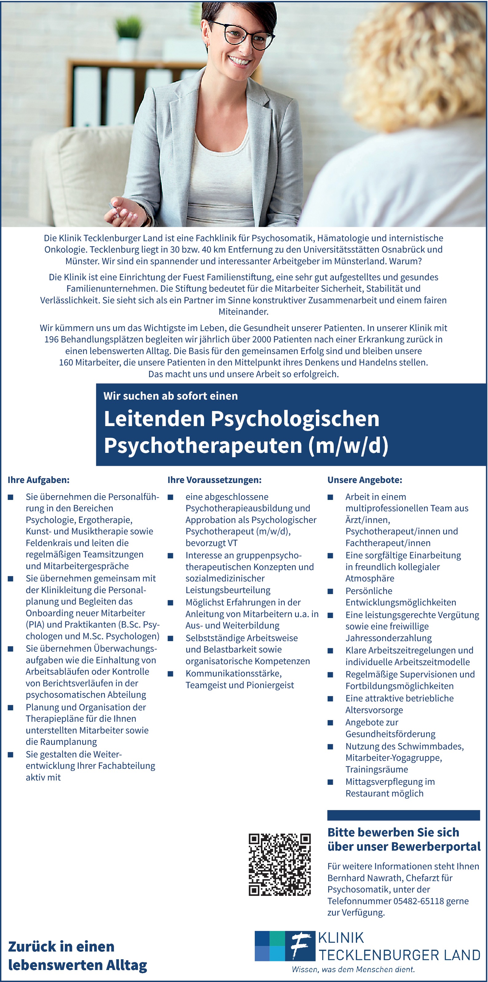 Psychologischer Psychotherapeut (m/w/d)
