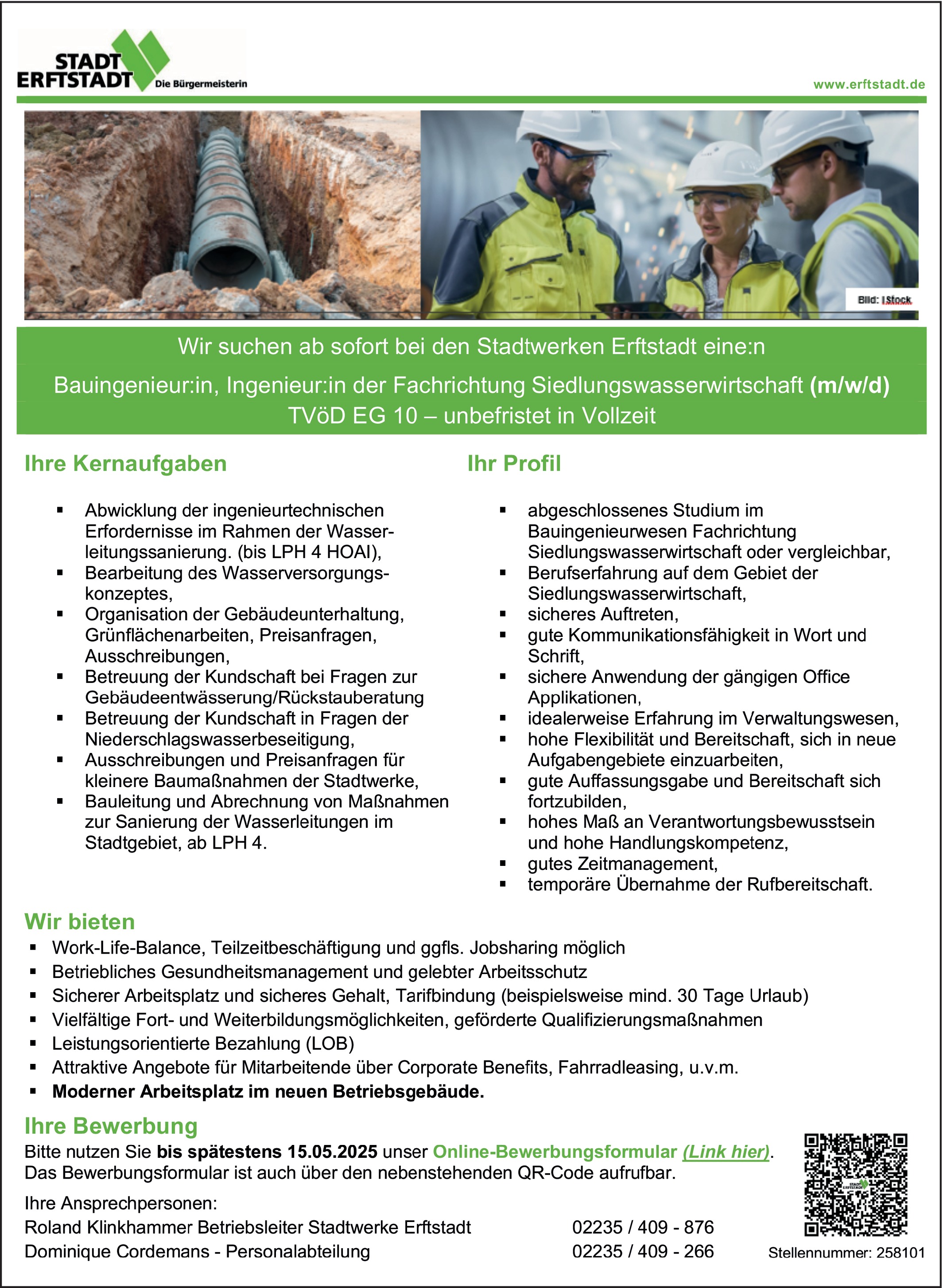 Ingenieur Fachrichtung Siedlungswasserwirtschaft (m/w/d)