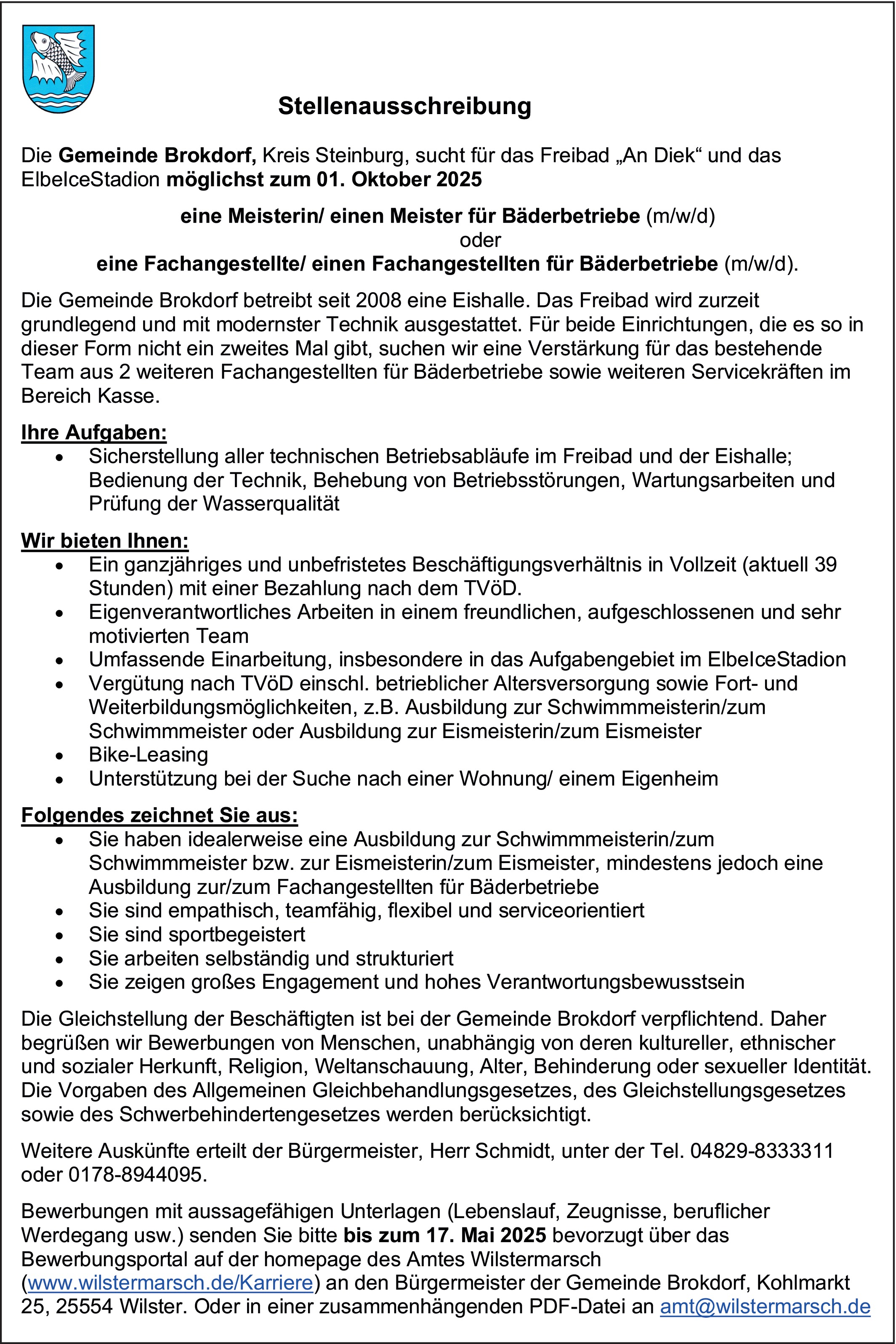 Meister/-in Fachangestellte/r für Bäderbetriebe (m/w/d)