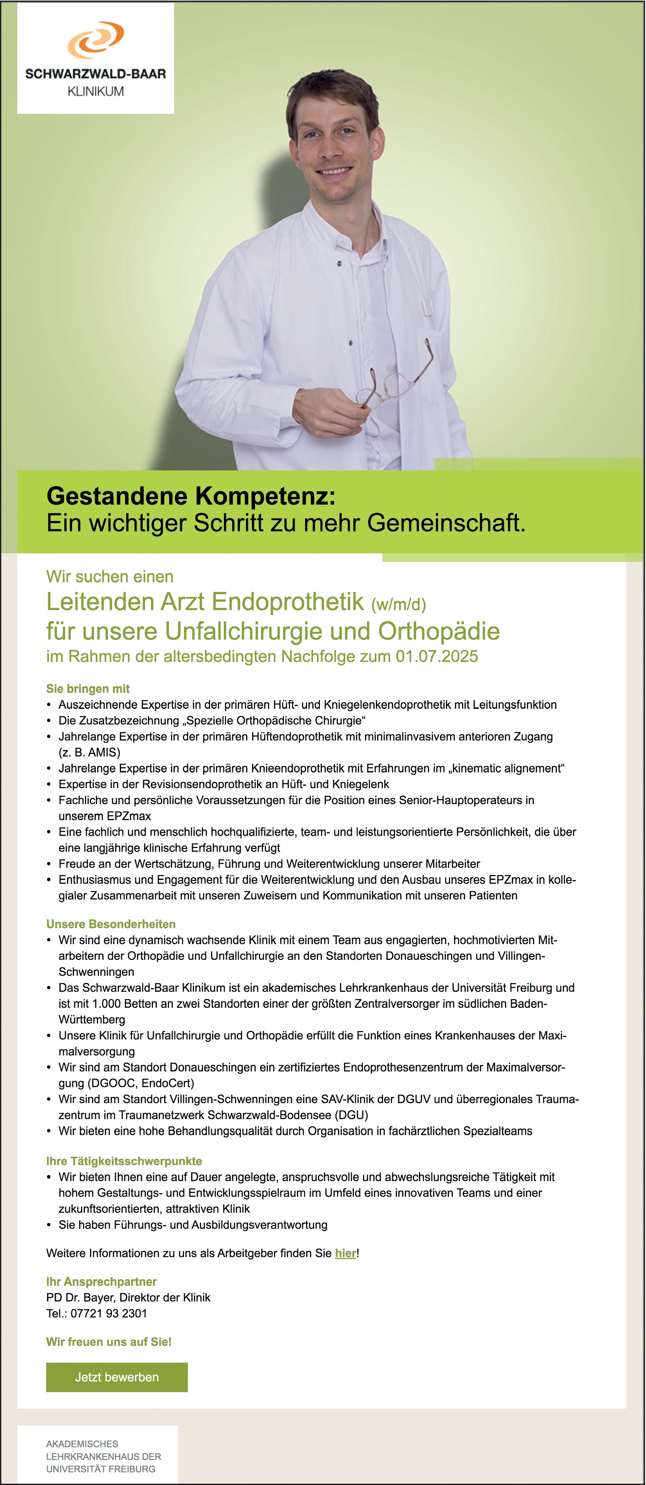 Leitender Arzt Endoprothetik m/w/d
