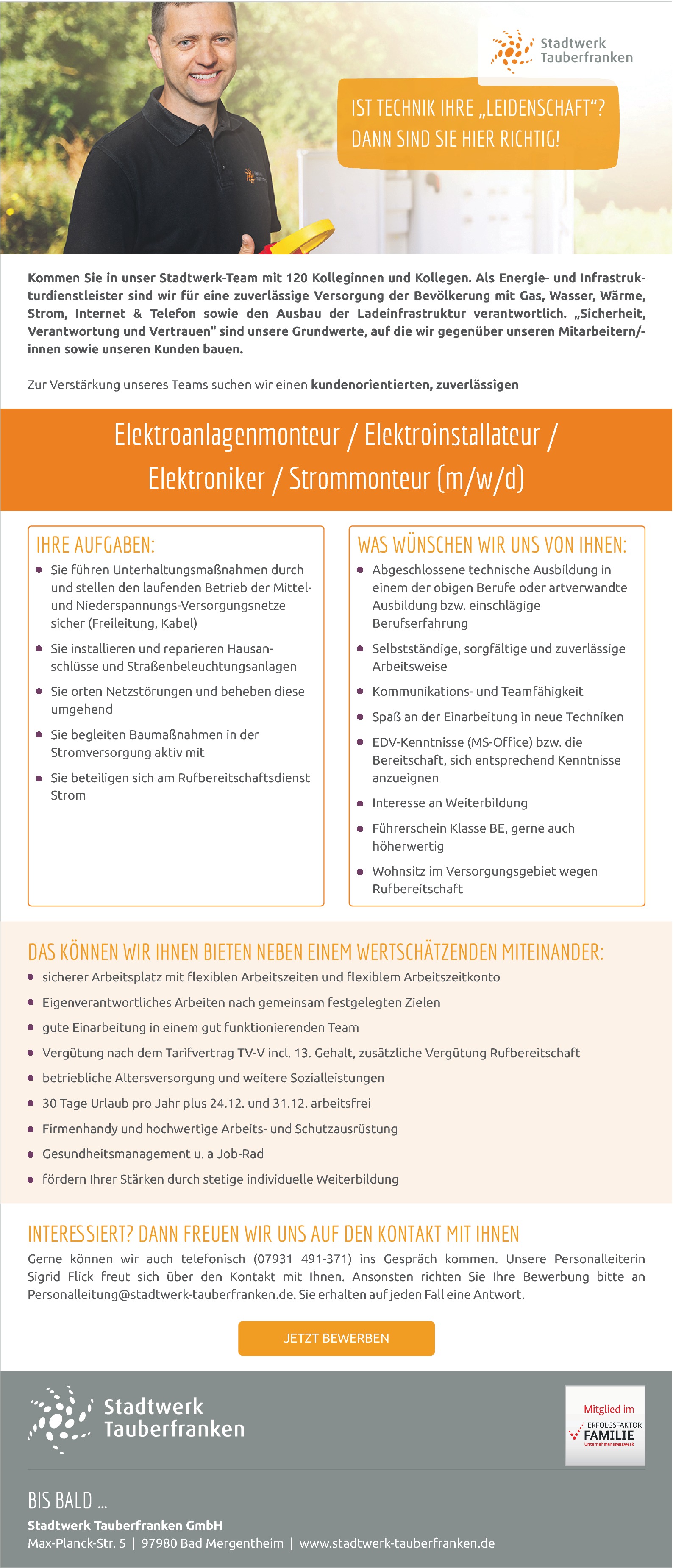 Elektroniker Betriebstechnik (m/w/d)