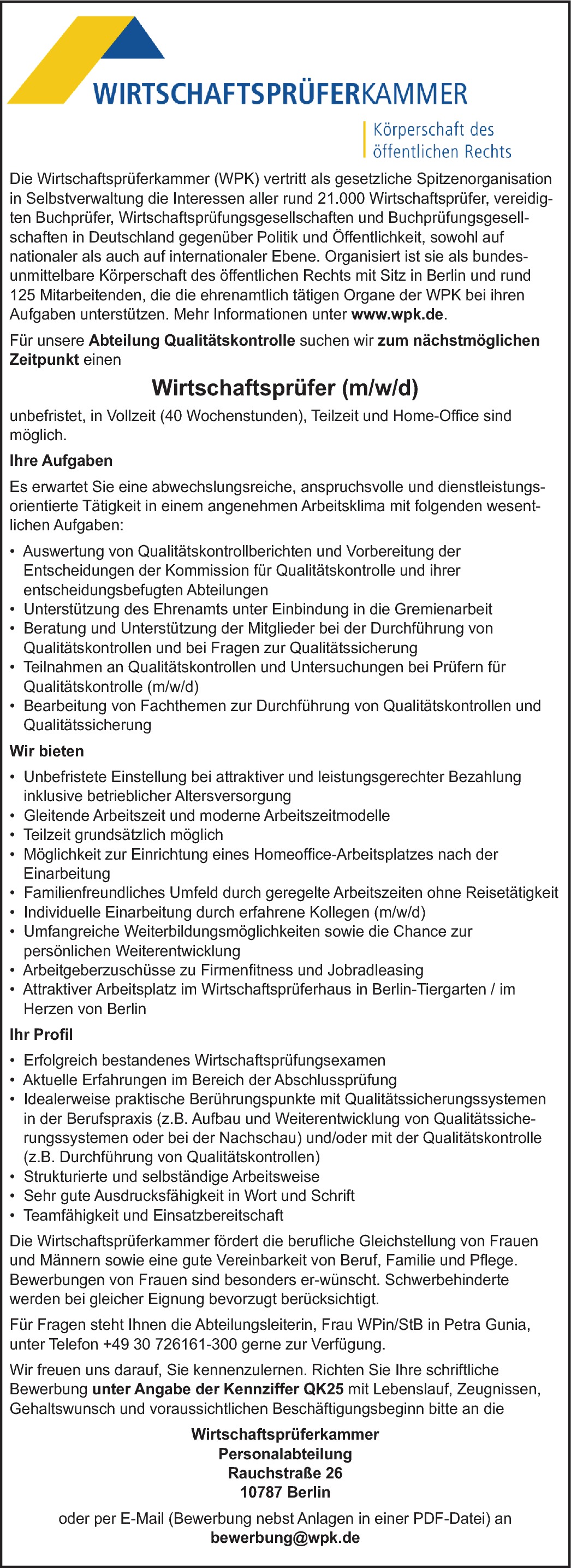 Wirtschaftsprüfer m/w/d