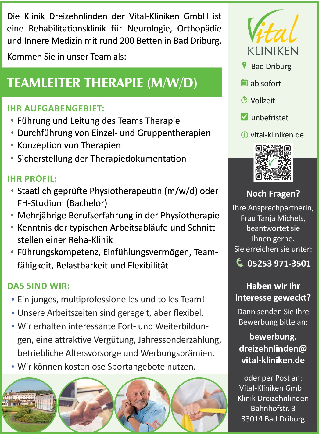 Teamleiter Therapie (m/w/d)
