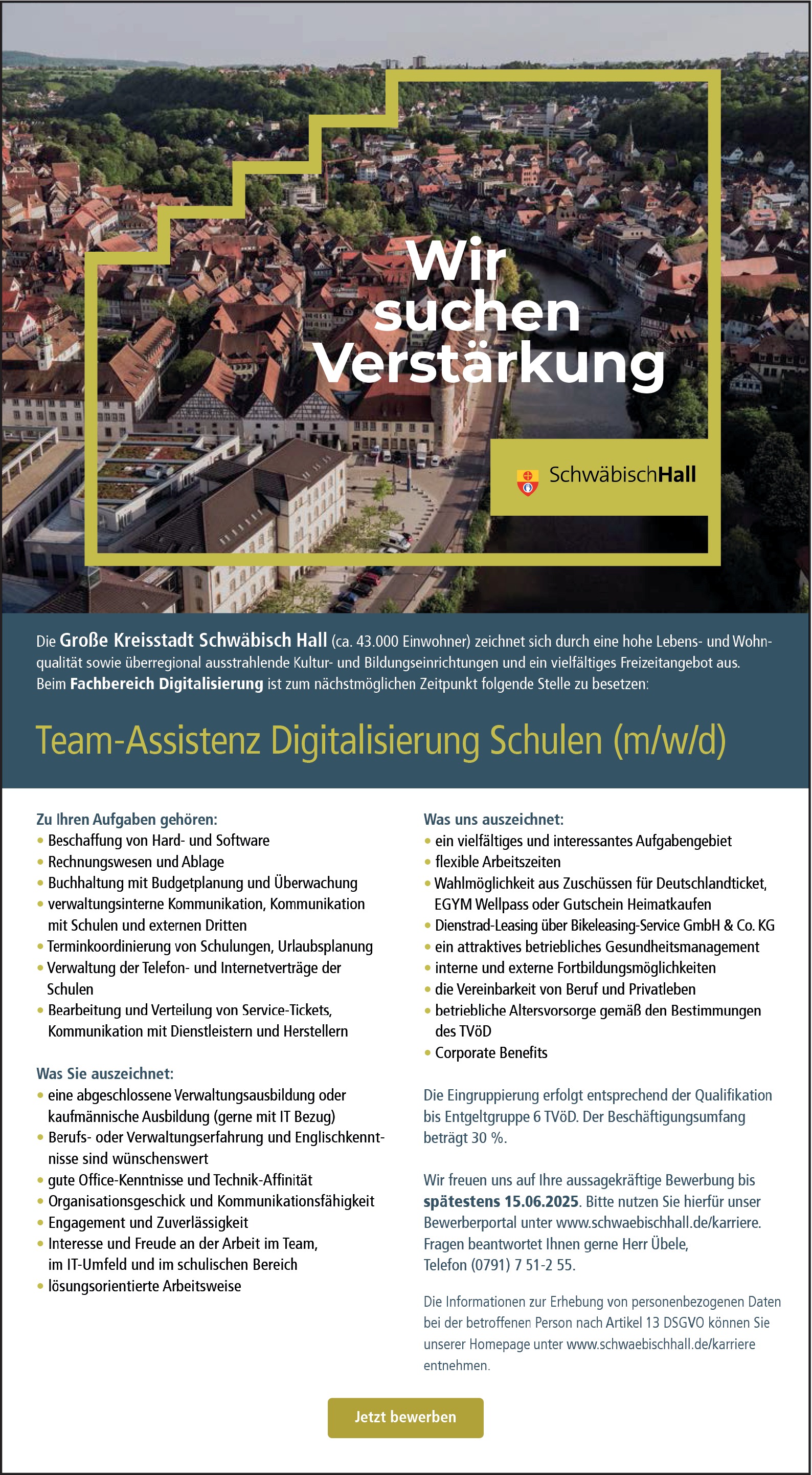 Team - Assistenz Digitalisierung Schulen (m/w/d)