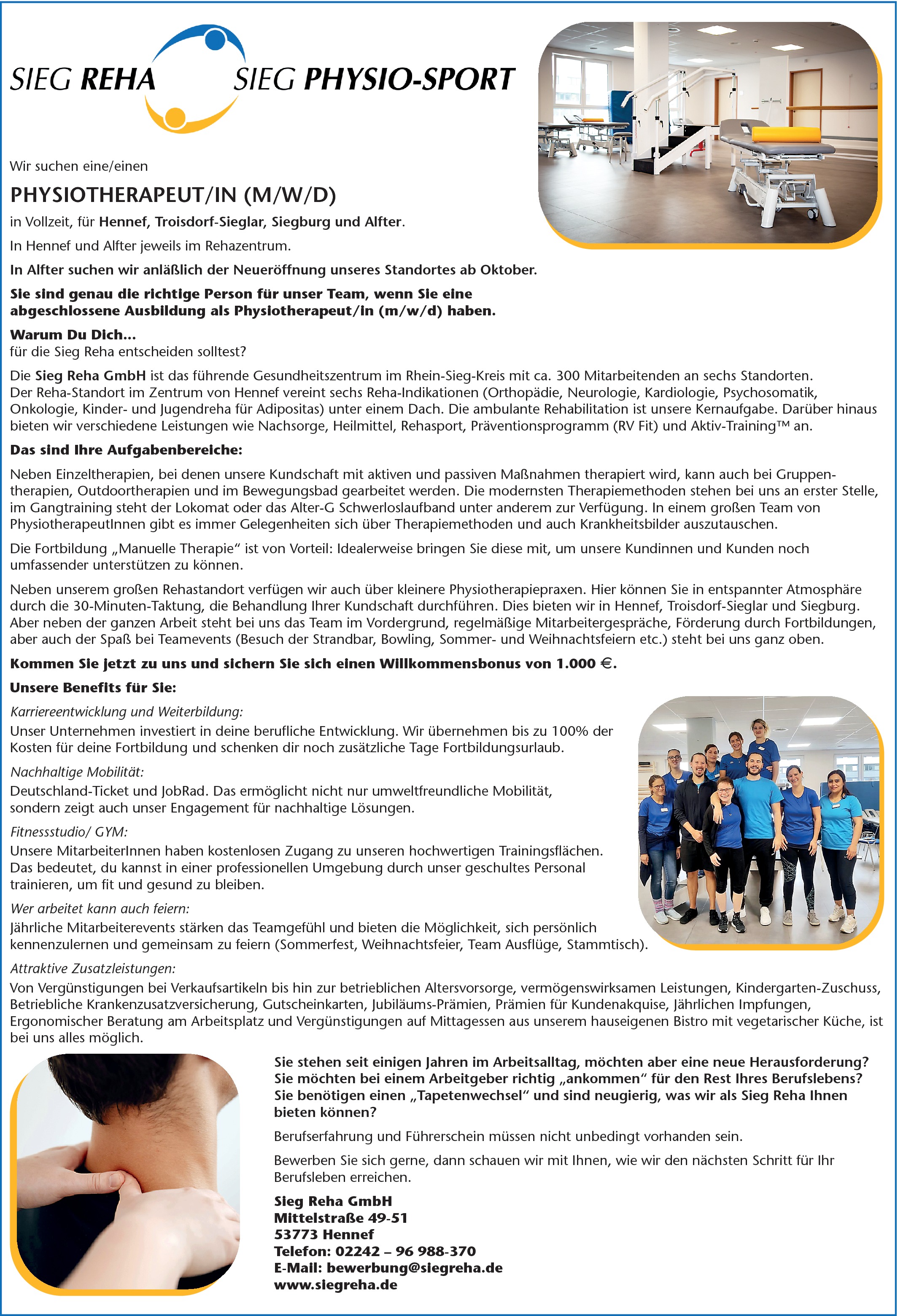 Physiotherapeut/in (m/w/d)