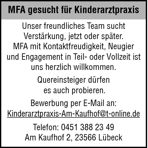 Medizinische Fachangestellte m/w/d