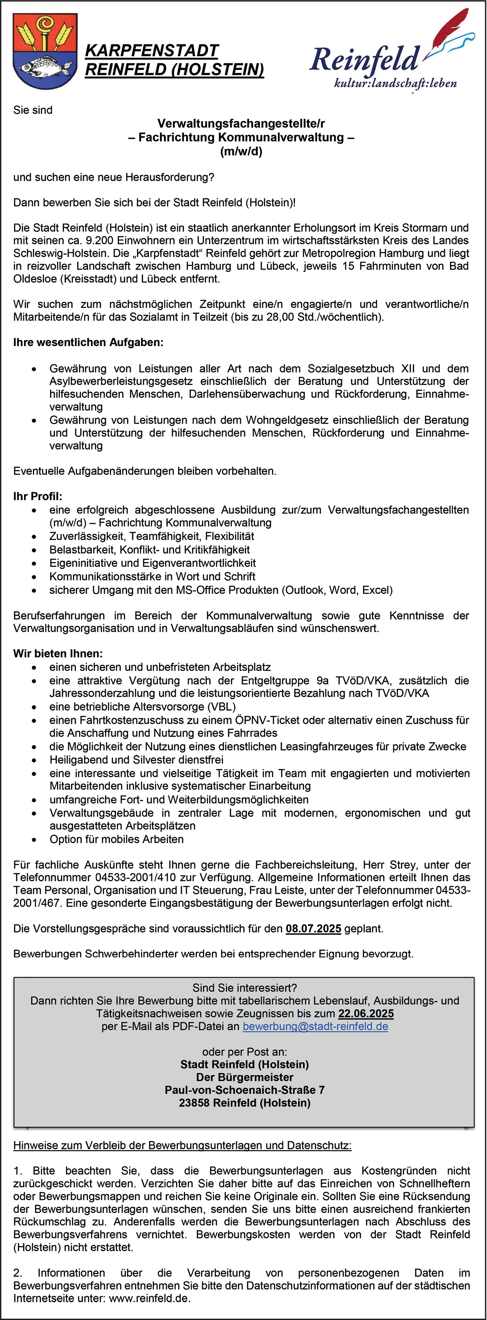 Verwaltungsfachangestellte - Kommunalverwaltung m/w/d 
