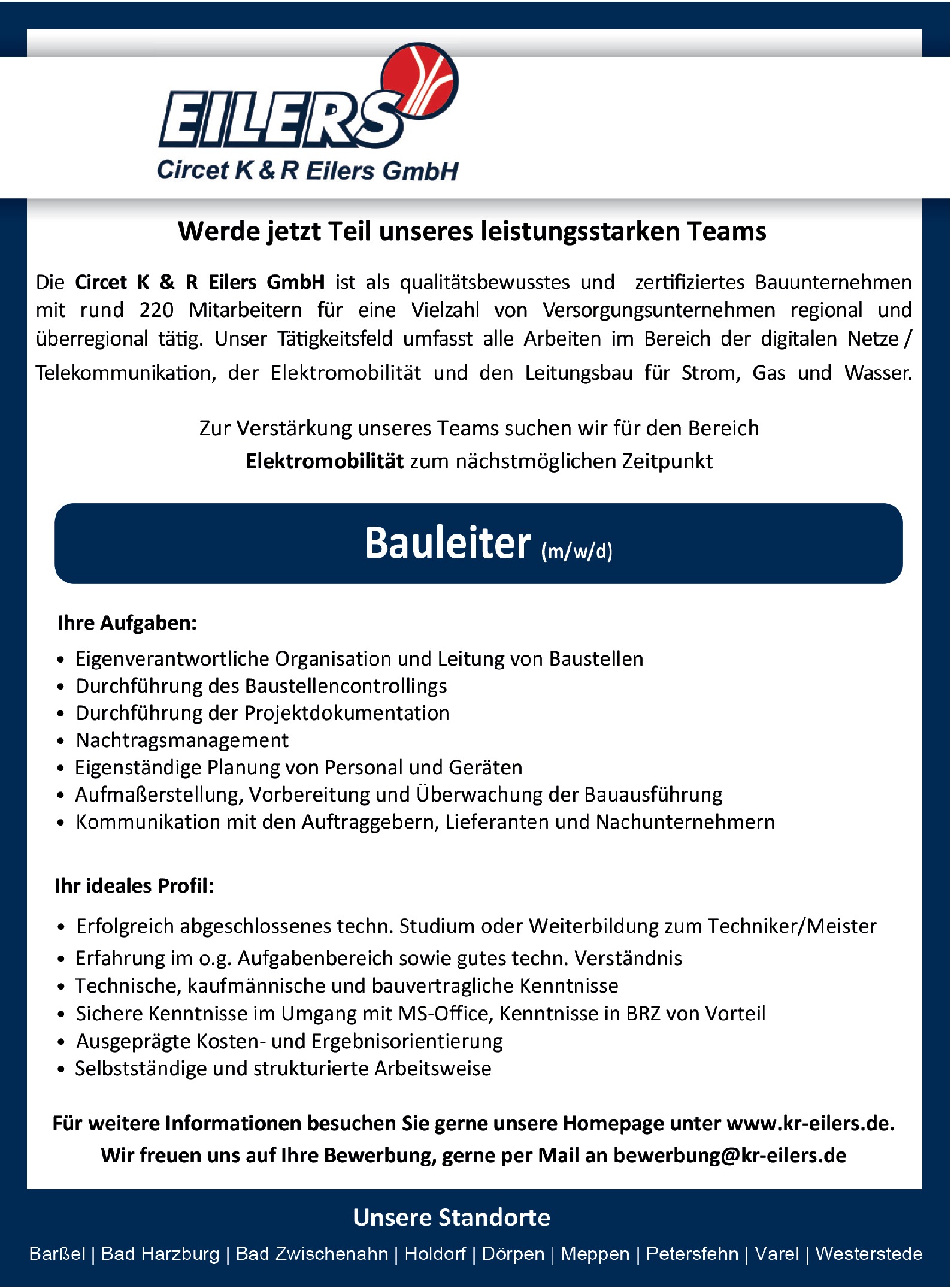 Bauleiter ( m/w/d)