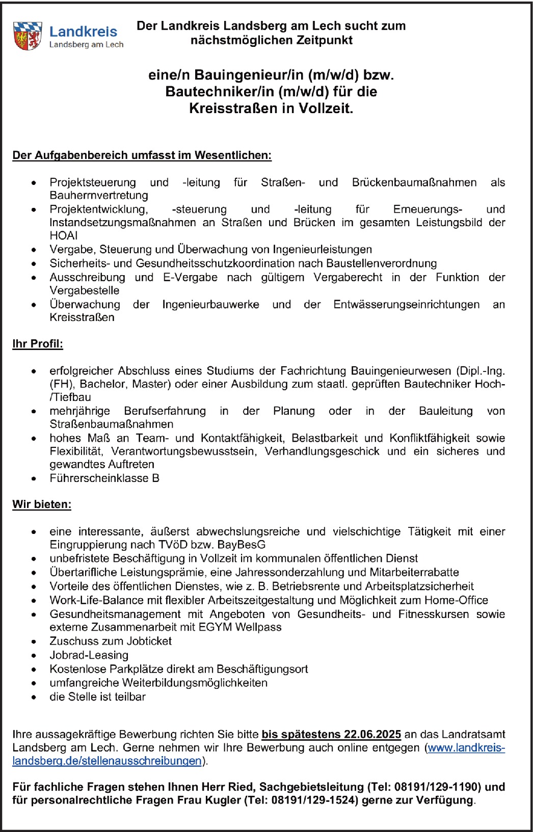  Bauingenieur (m/w/d) bzw. Bautechniker (m/w/d) 