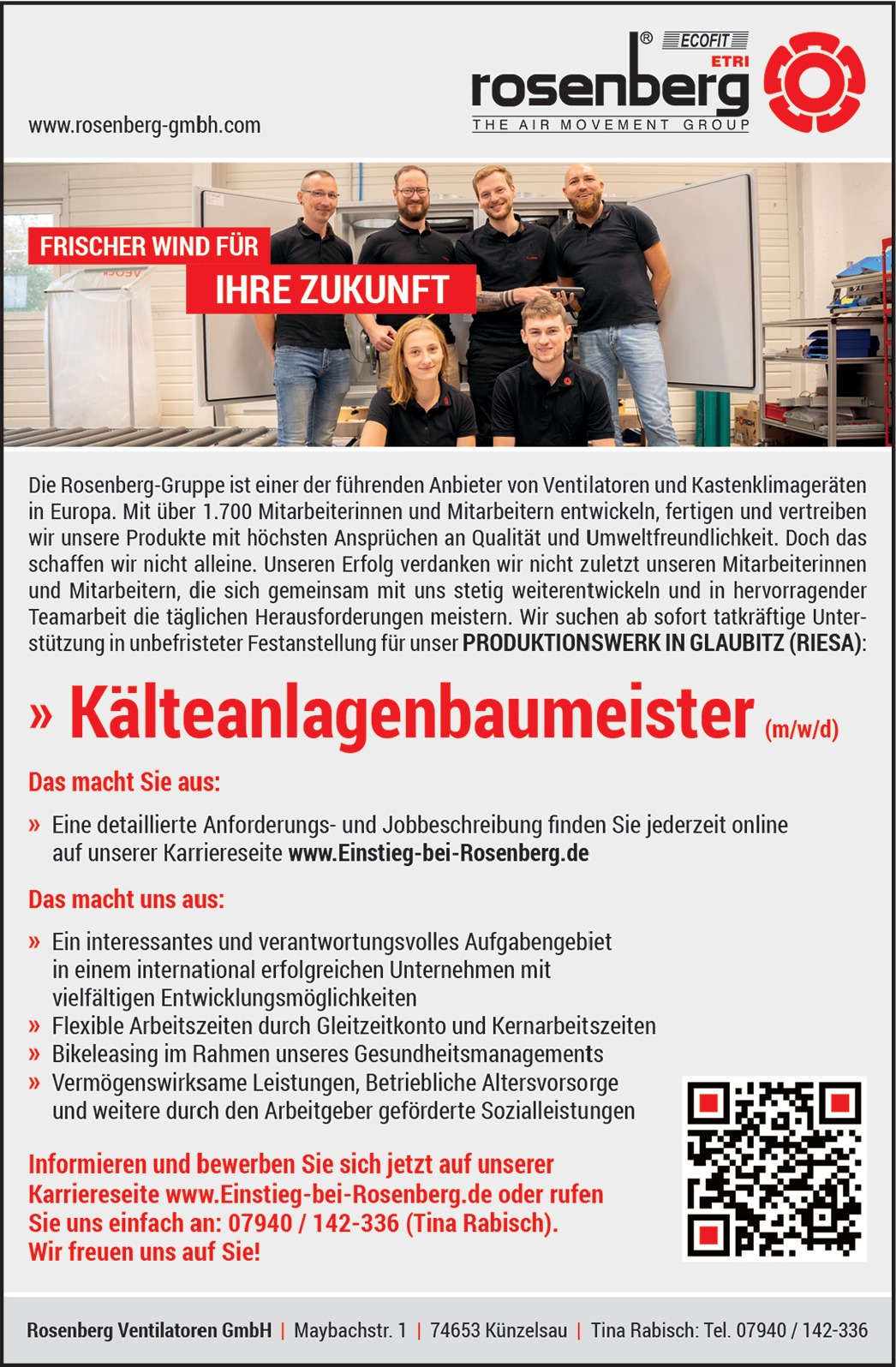 Kälteanlagenbaumeister m/w/d