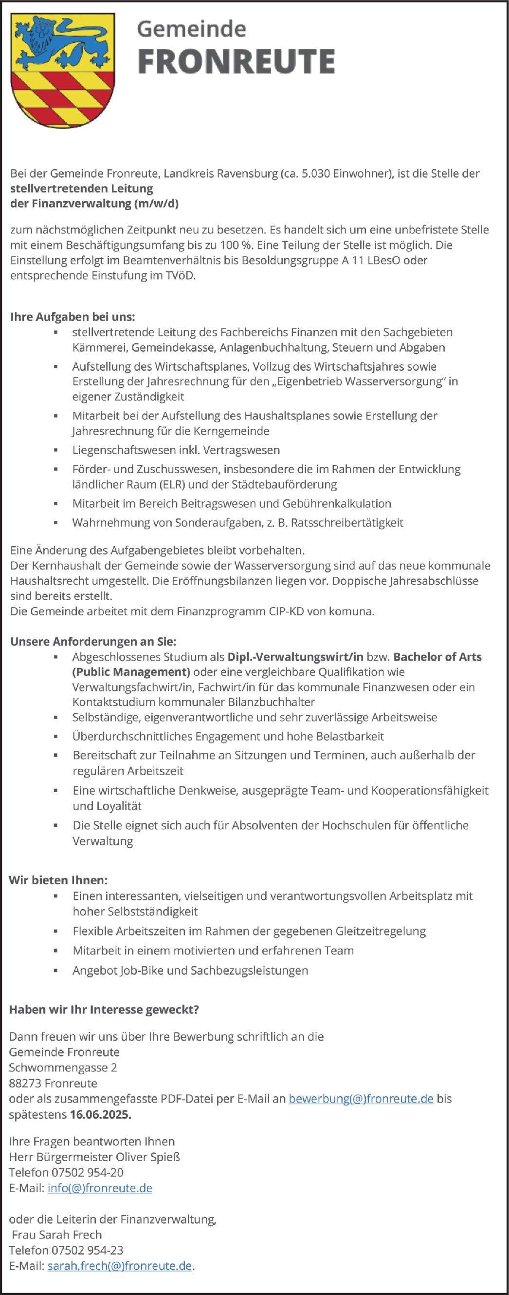 Bachelor of Arts Public Management m/w/d     /d)