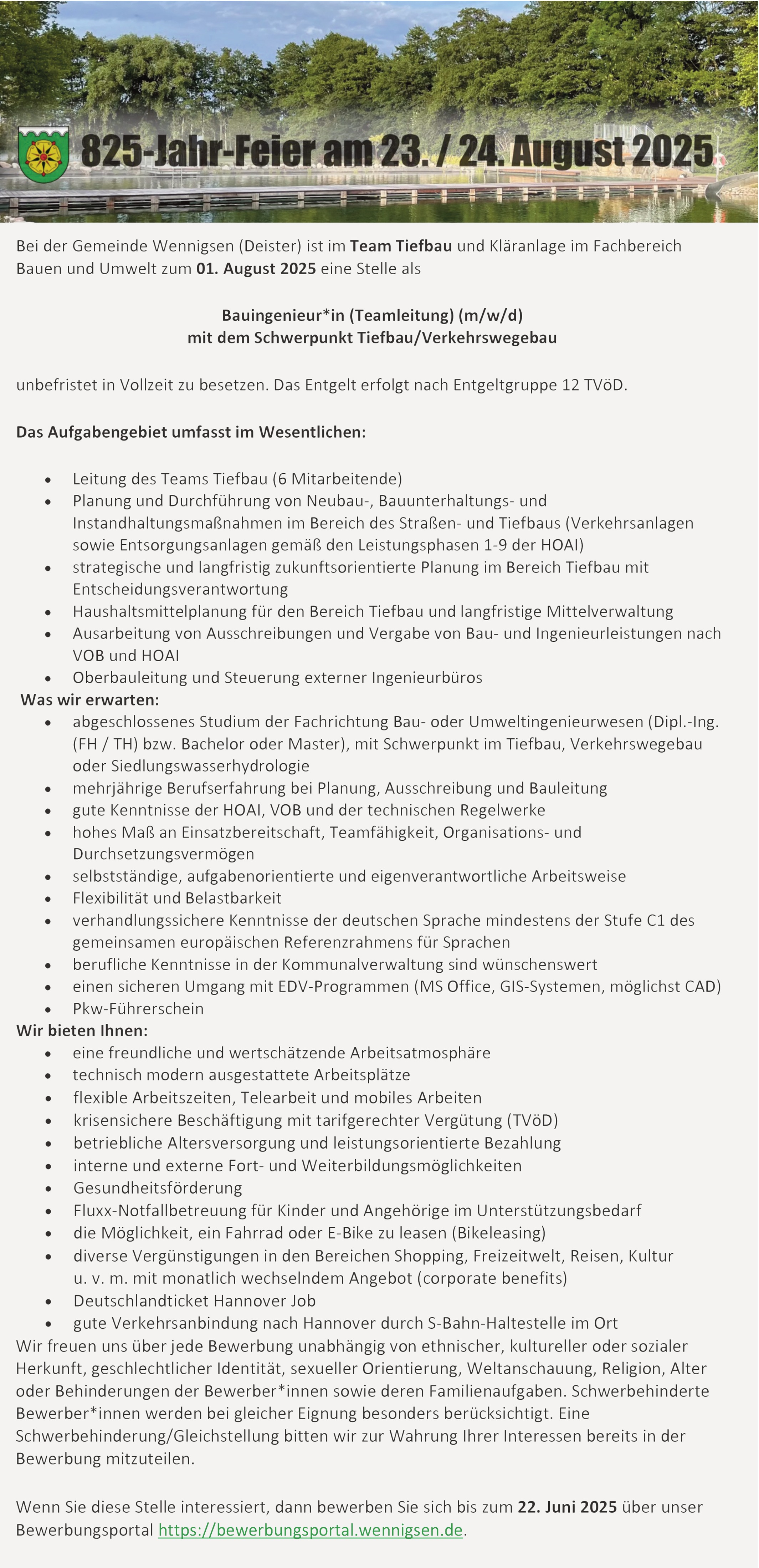 Bauingenieur m/w/d Verkehrswegwbau