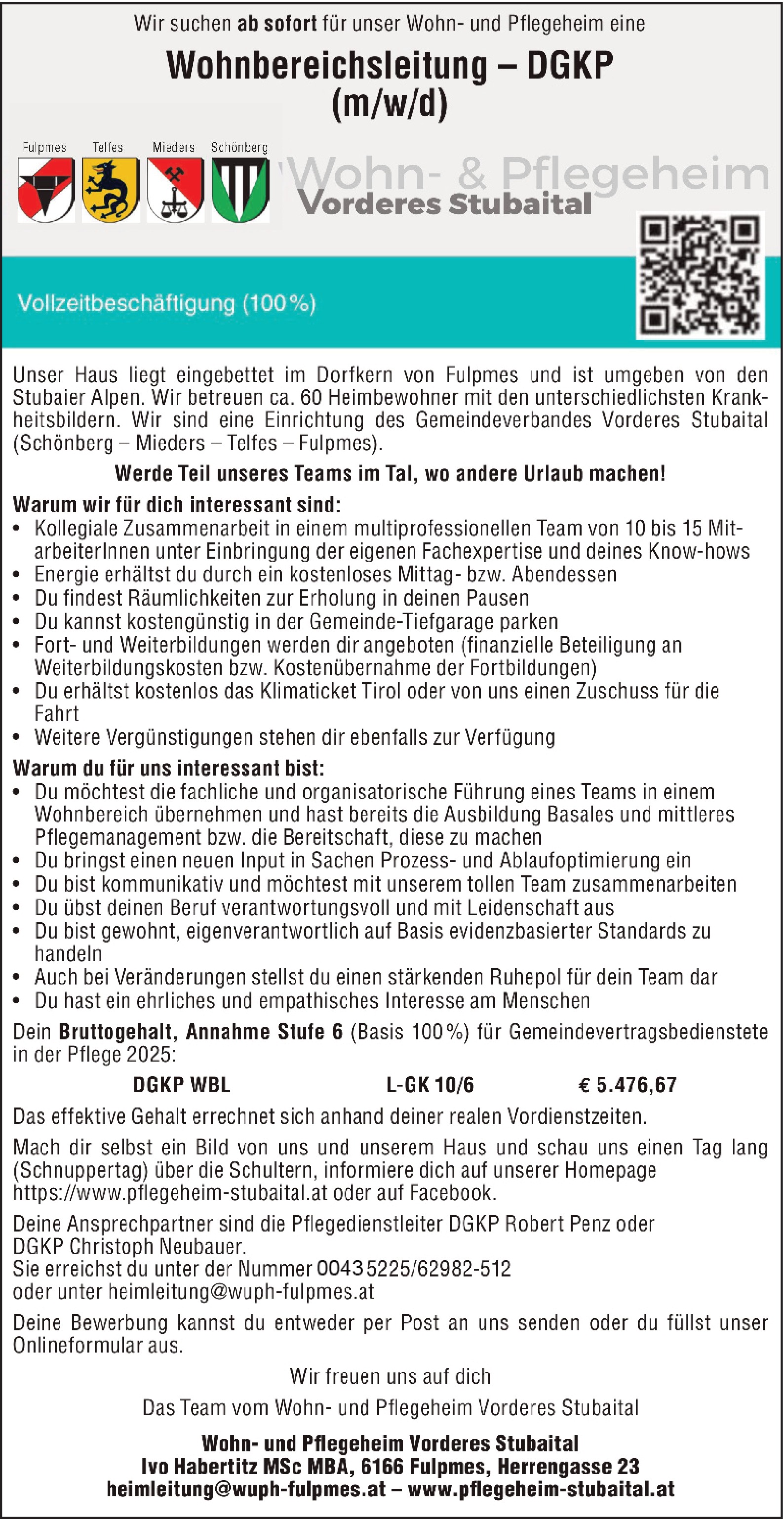 Wohnbereichsleitung DGKP (m/w/d)