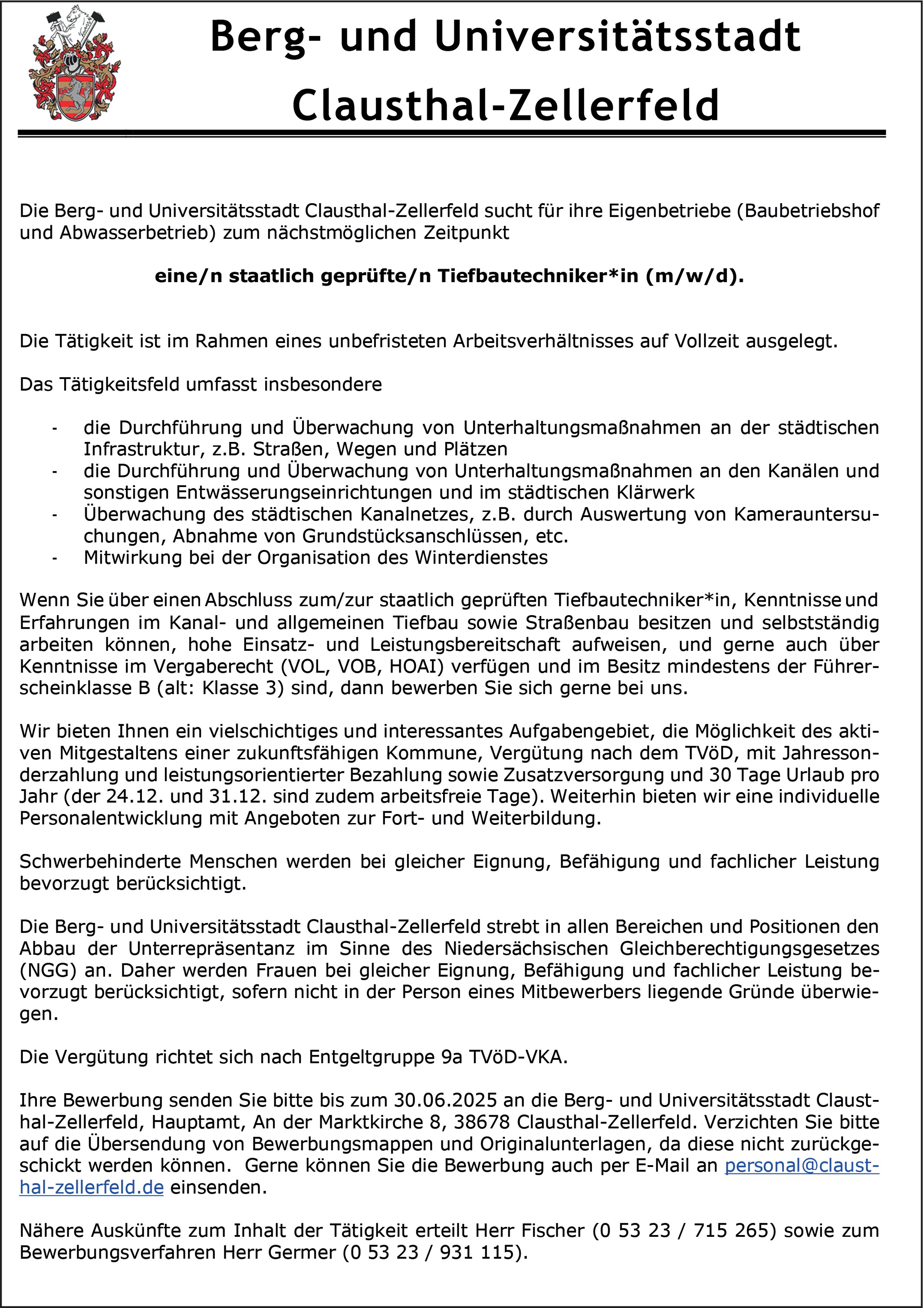 Tiefbautechniker (m/w/d)
