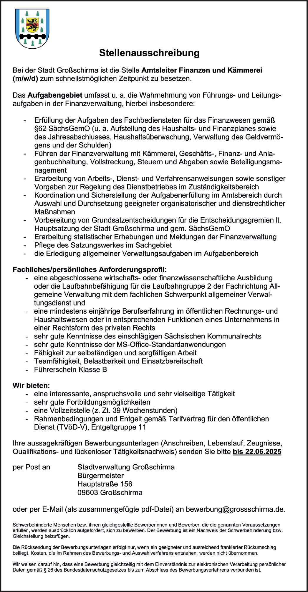 Kämmerer m/w/d