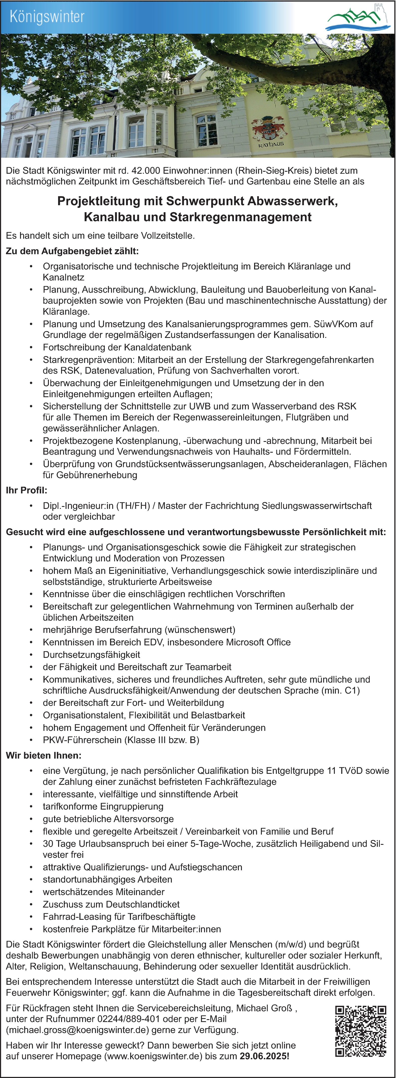 Ingenieur Siedlungswasserwirtschaft (m/w/d)