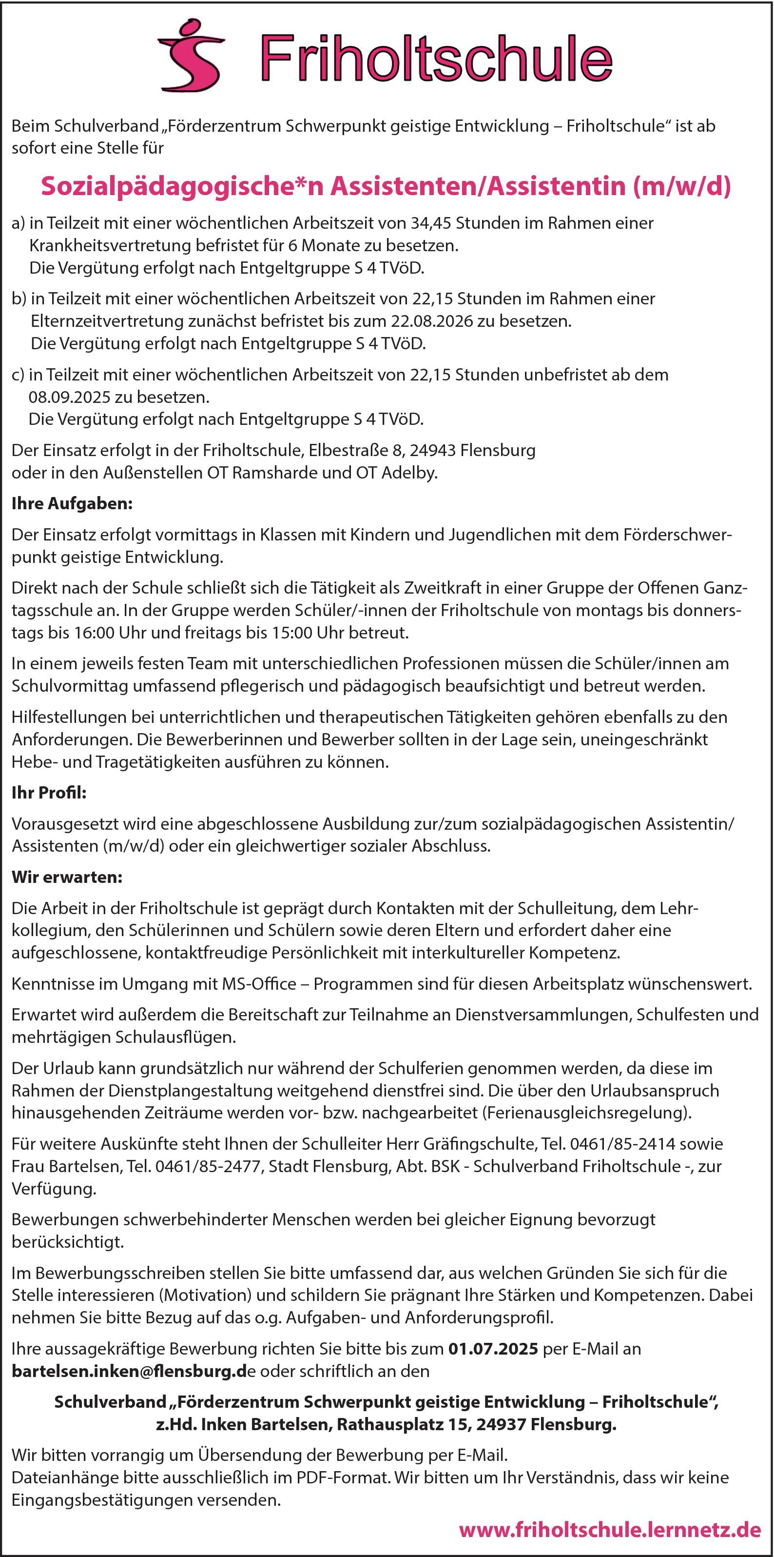 Sozialpädagogische Assistenten m/w/d