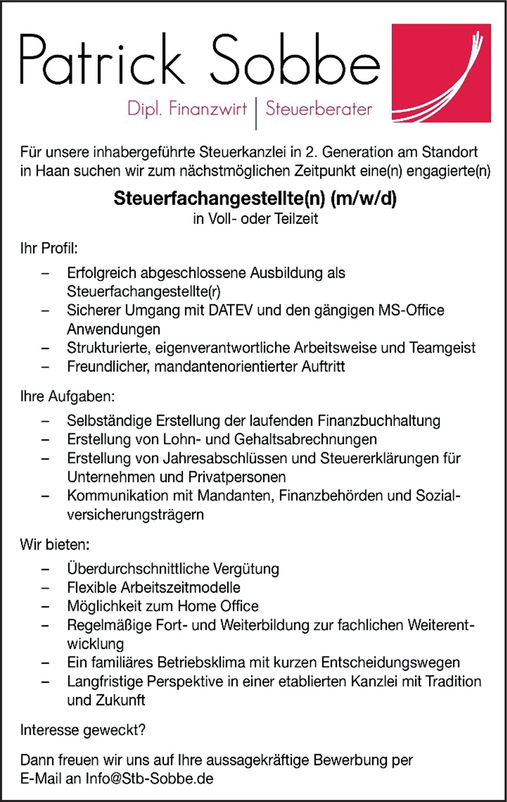 Steuerfachangestellte m/w/d