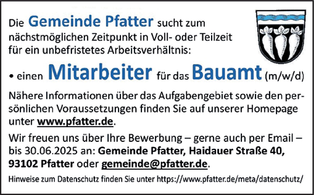 Mitarbeiter Bauamt (m/w/d)