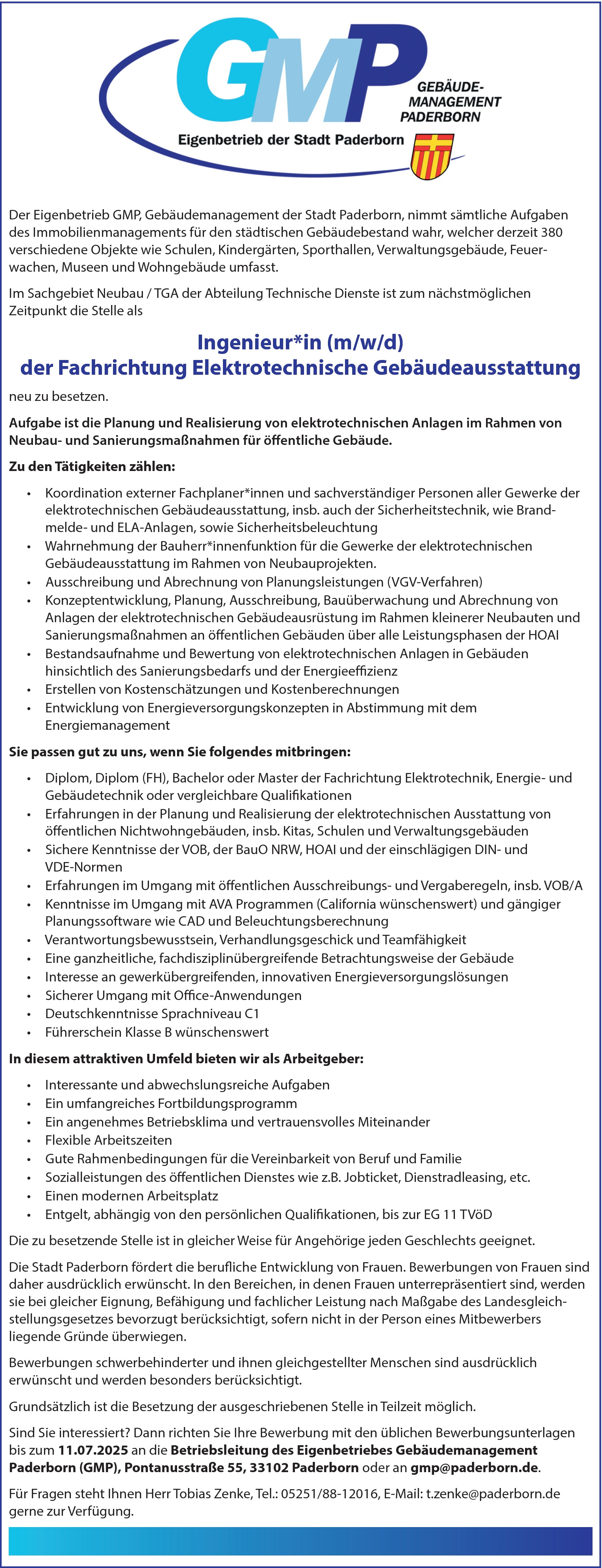 Ingenieur Elektrotechnik / TGA Ingenieur (m/w/d)
