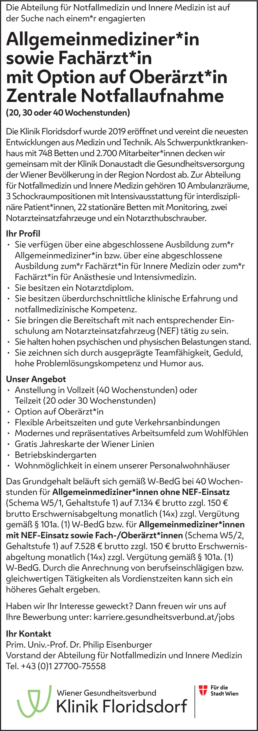 Facharzt Innere Medizin m/w/d