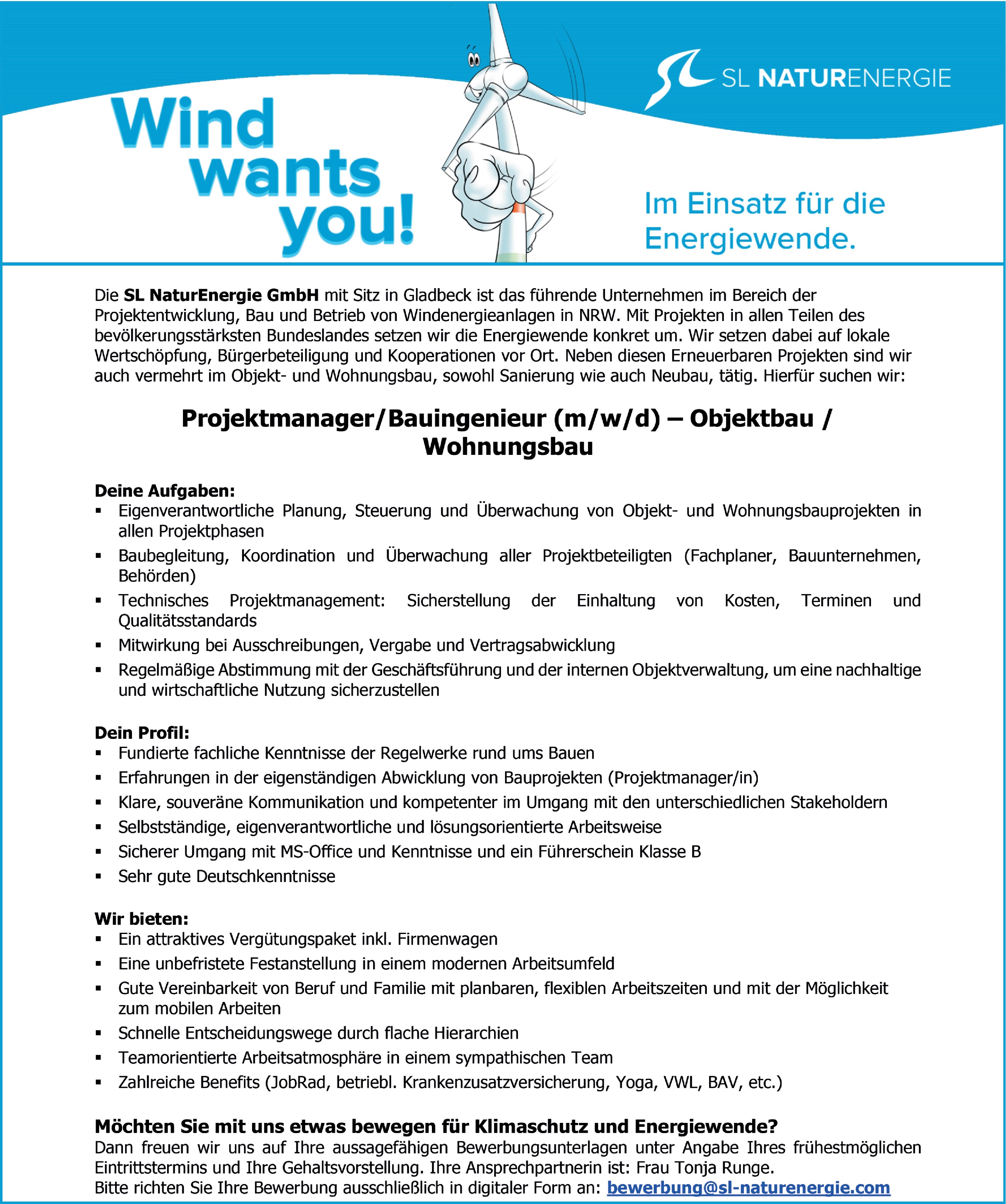 Projektmanager / Bauingenieur Objektbau / Wohnungsbau m/w/d