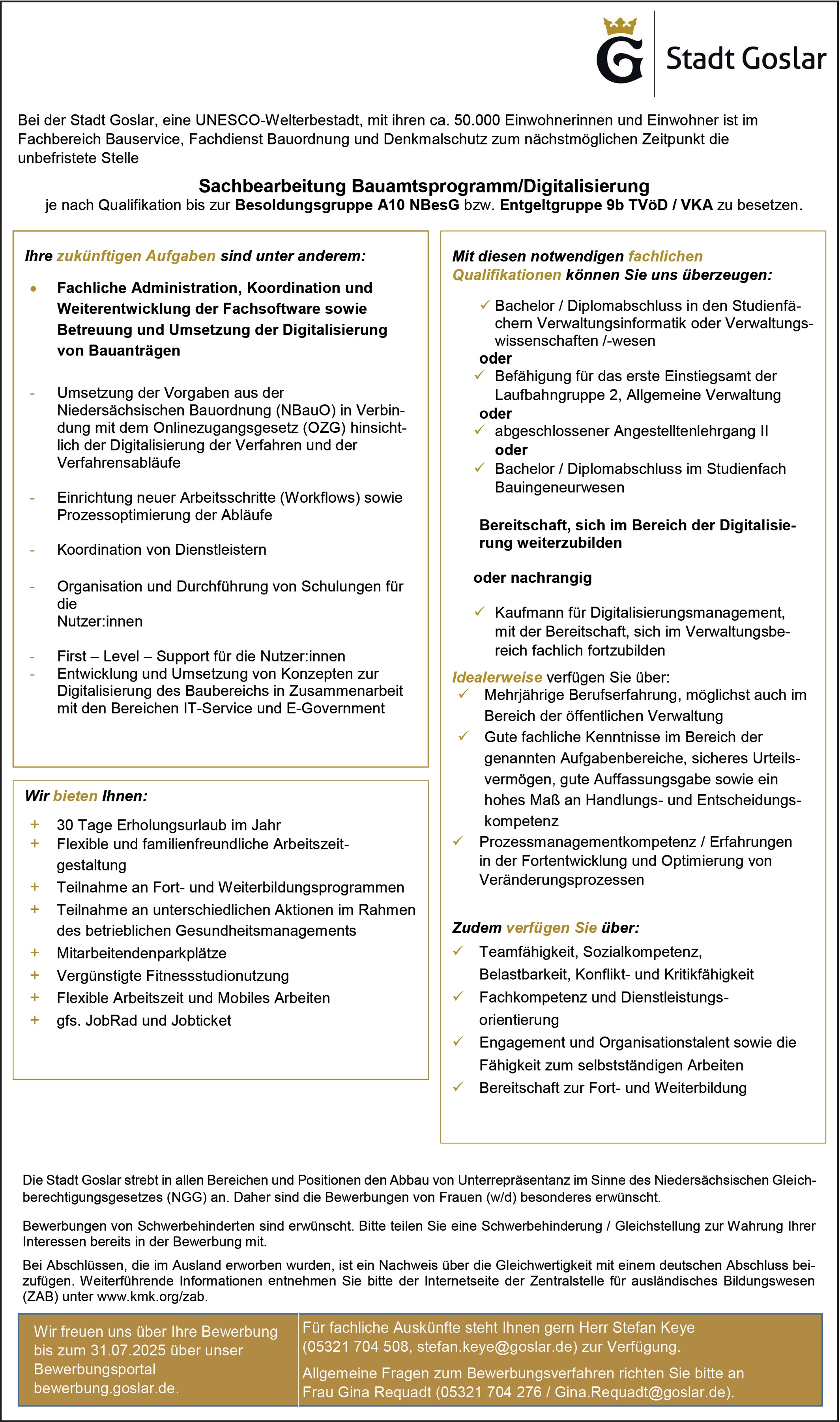 Sachbearbeiter m/w/d Bauamtsprogramm/Digitalisierung