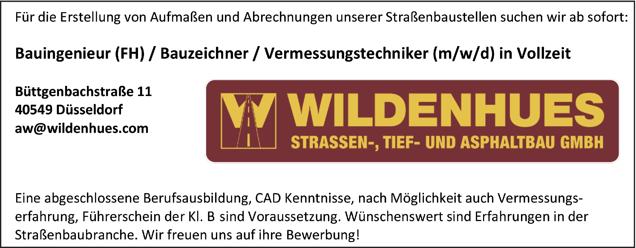 Bauingenieur / Bauzeichner / Vermessungstechniker m/w/d