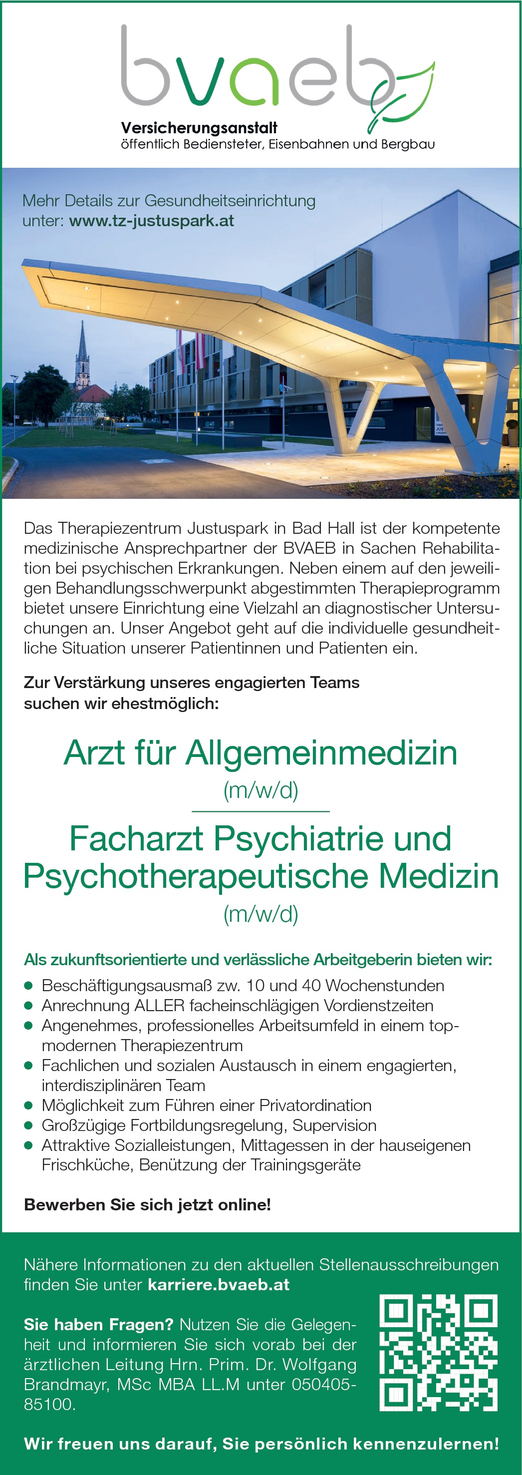 Facharzt Psychiatrie und Psychotherapeutische Medizin m/w/d