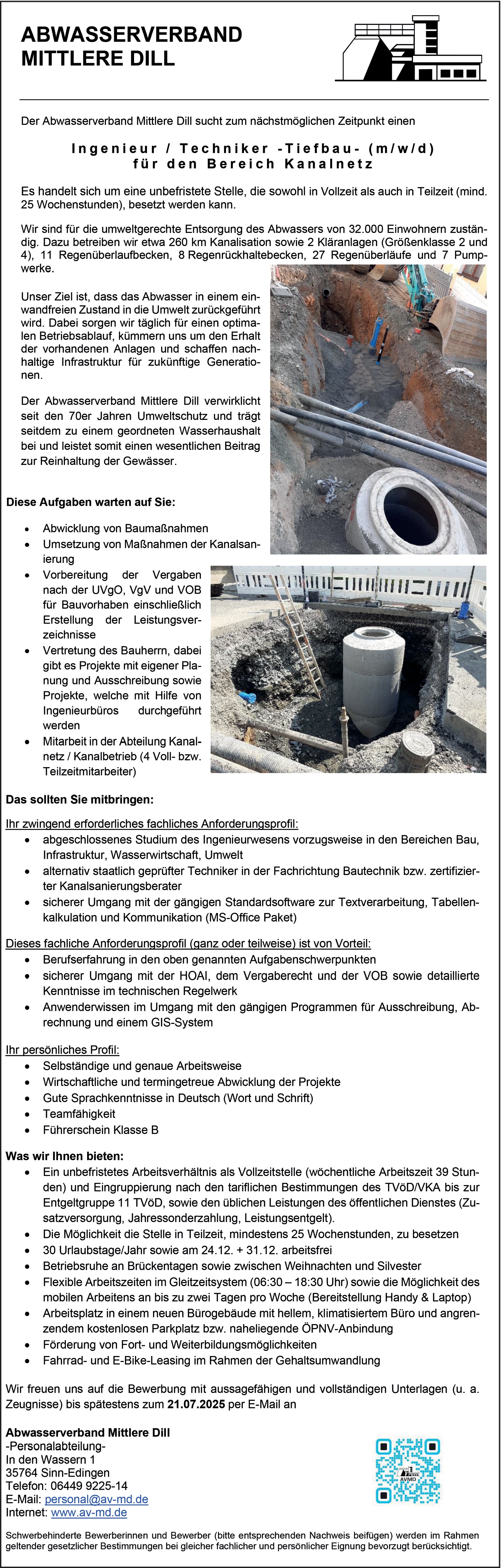 Bauingenieur / Bautechniker Tiefbau (m/w/d)