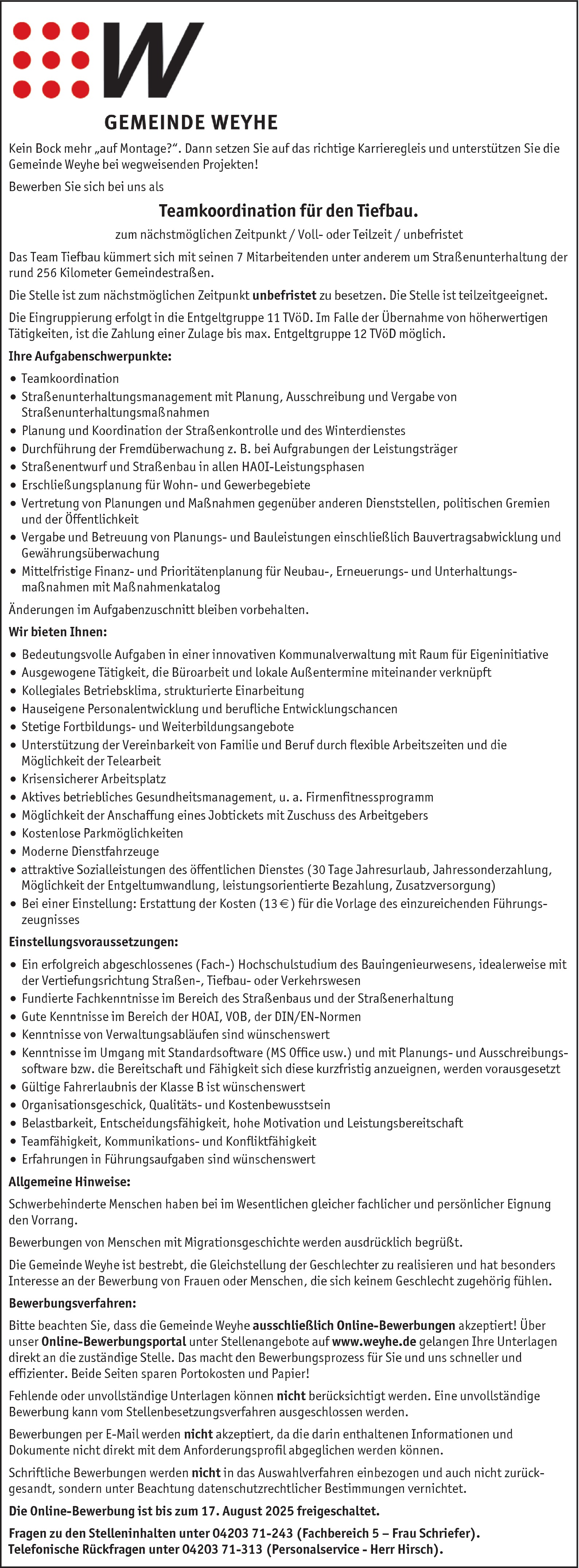 Teamkoordination für den Tiefbau.