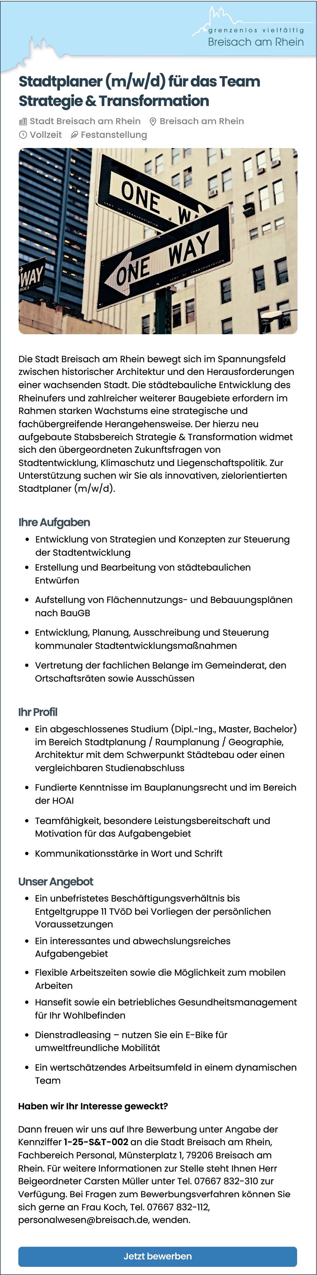 Stadtplaner Strategie und Transformation m/w/d