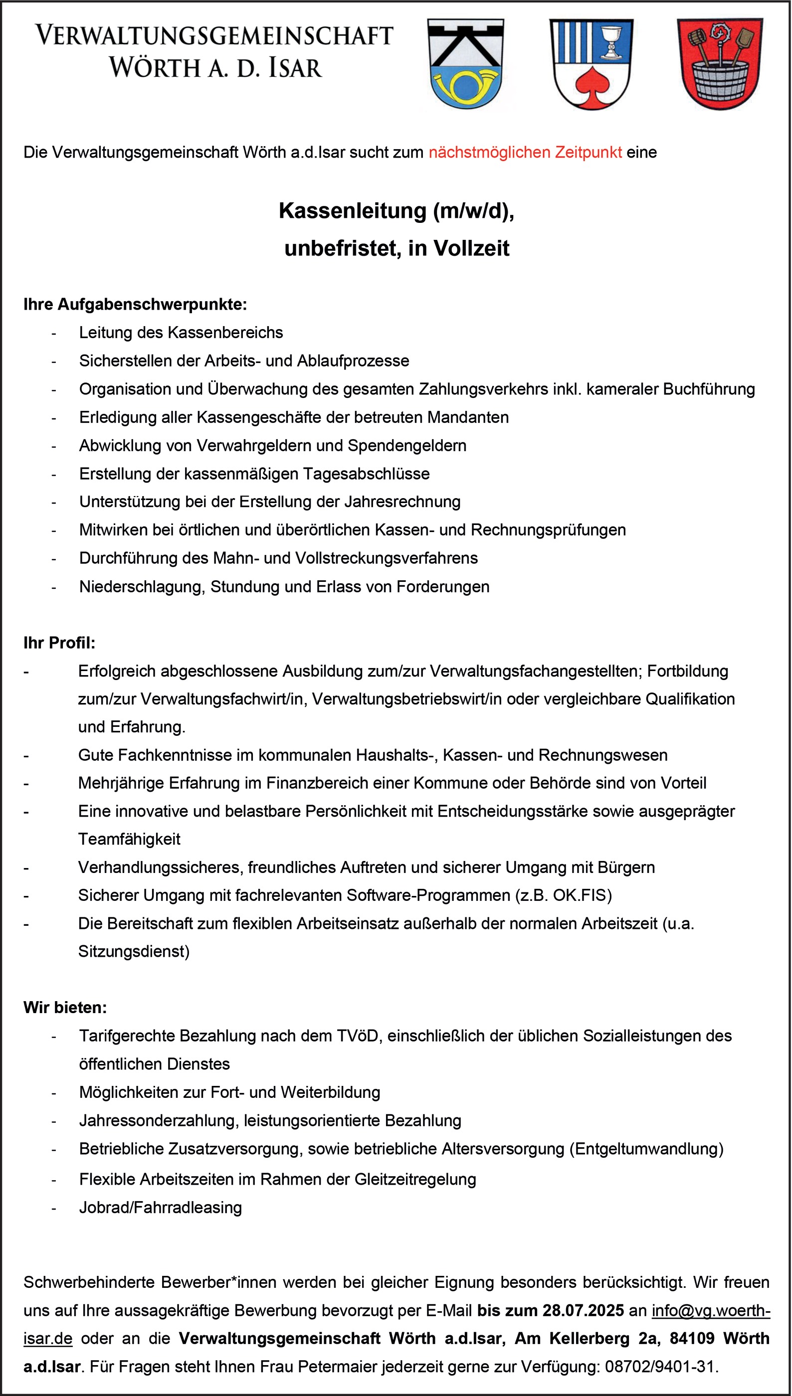 Verwaltungsfachangestellte m/w/d - Kommunalverwaltung