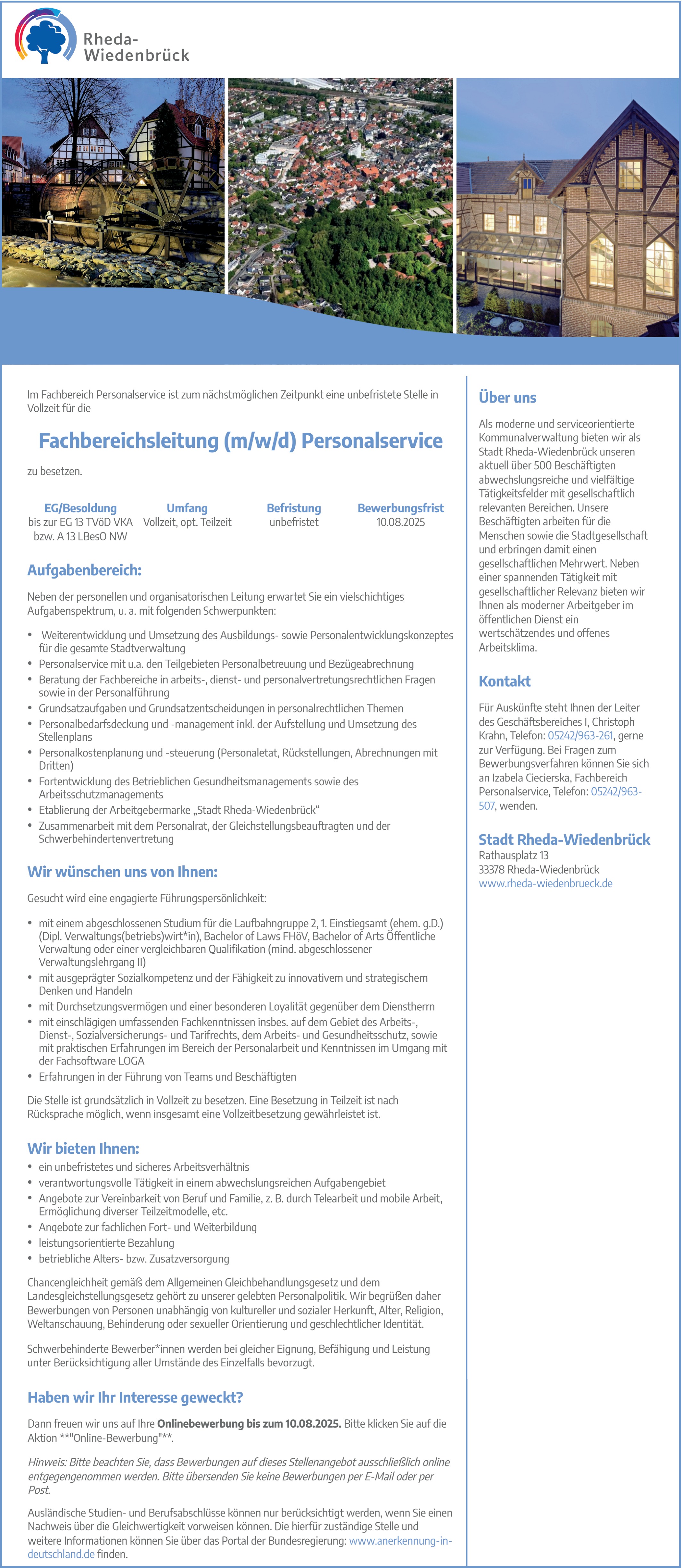Fachbereichsleitung (m/w/d) Personalservice
