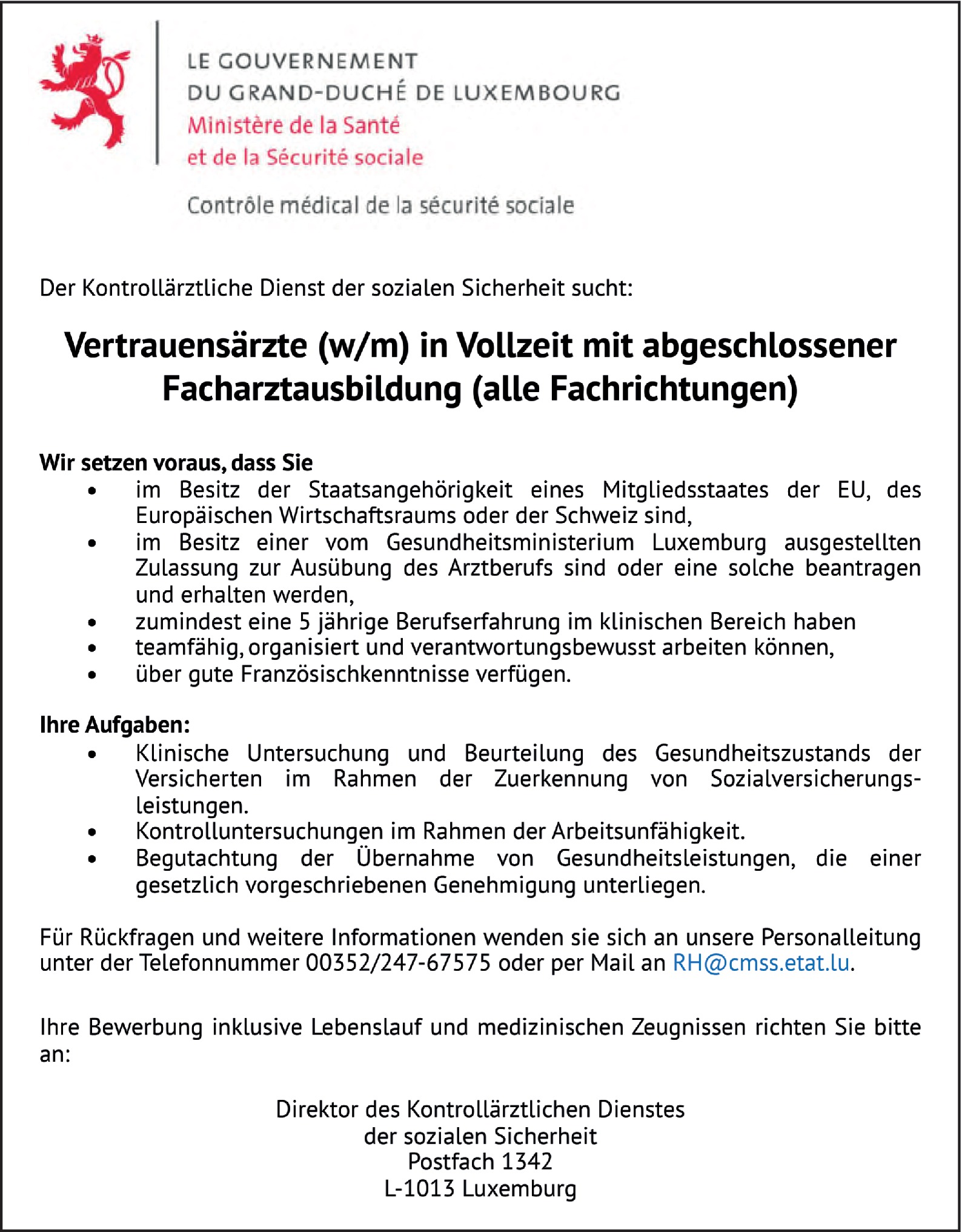 Vertrauensärzte m/w/d