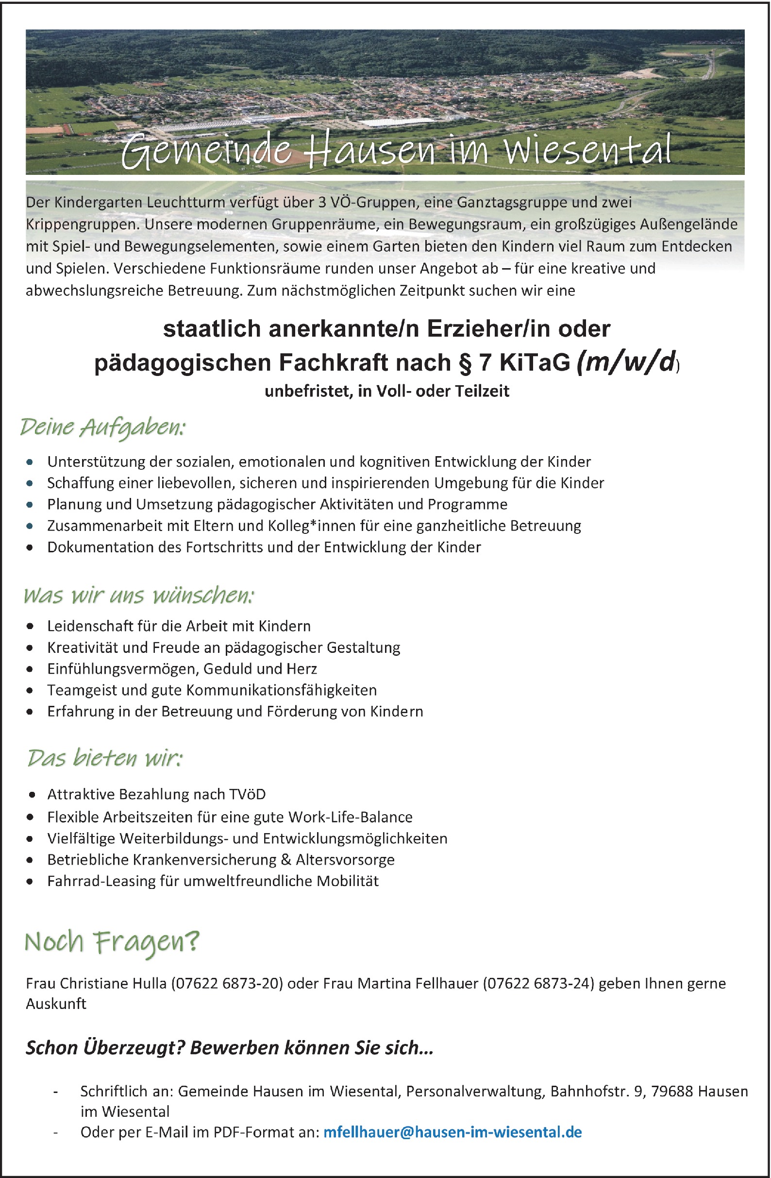 Erzieher oder pädagogische Fachkraft (m/w/d)