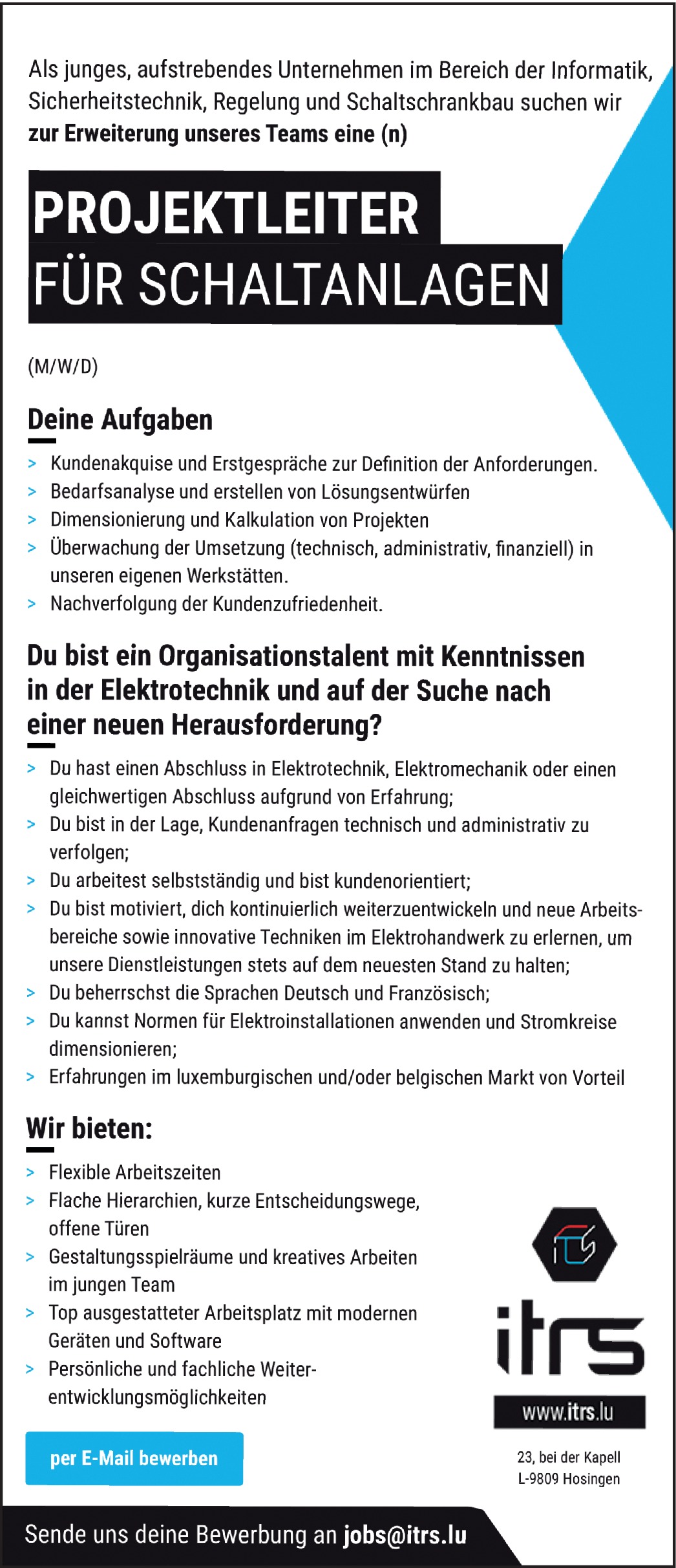 Projektleiter für Schaltanlagen m/w/d